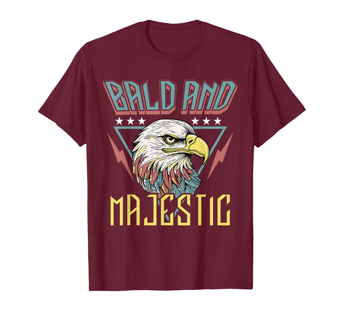 Bald & Majestic Retro Dad Husband Grandpa Joke Men Funny T-Shirt