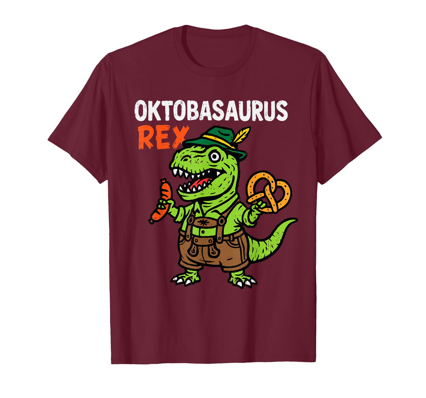 Oktoberfest Dinosaur T Rex Dino Bavarian Festival Boy Kids T-Shirt