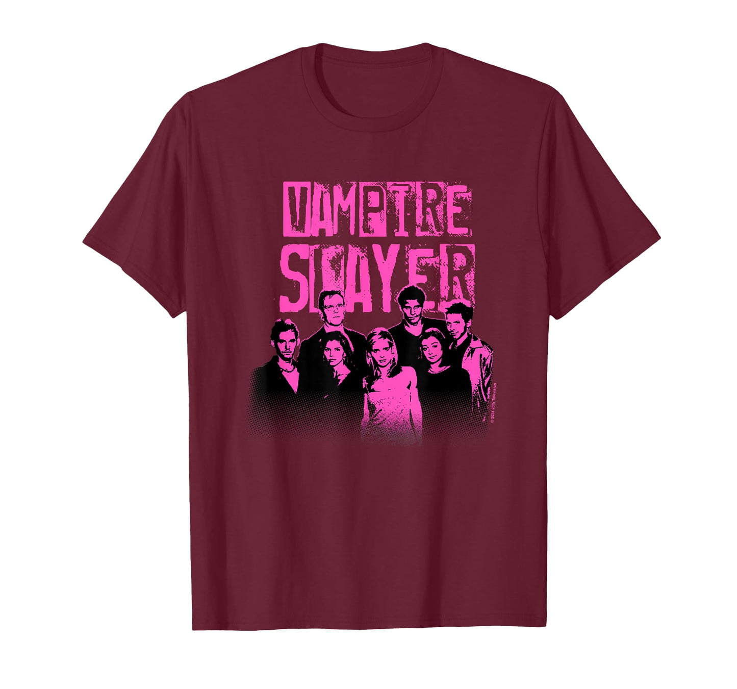 Buffy The Vampire Slayer Main Characters Faded Group Logo T-Shirt