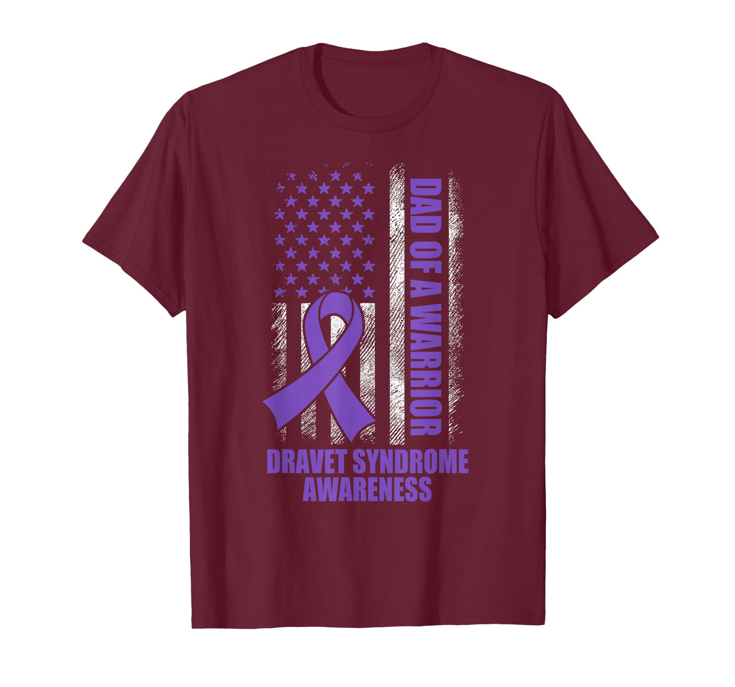 Proud Dad Of A Warrior Dravet Syndrome Awareness US Flag T-Shirt