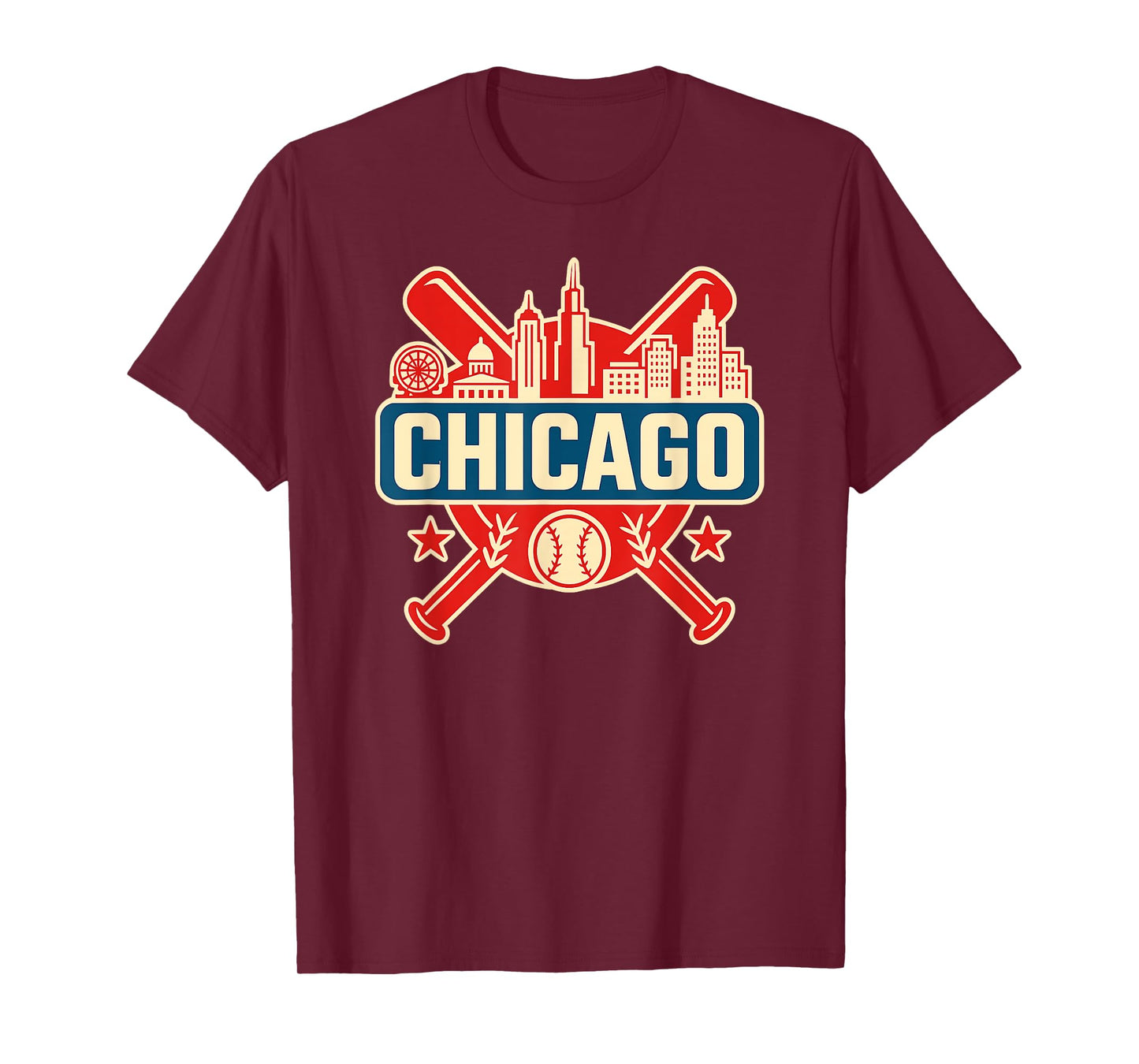 Chicago Vintage Style Baseball tee, Chicago Baseball T-Shirt