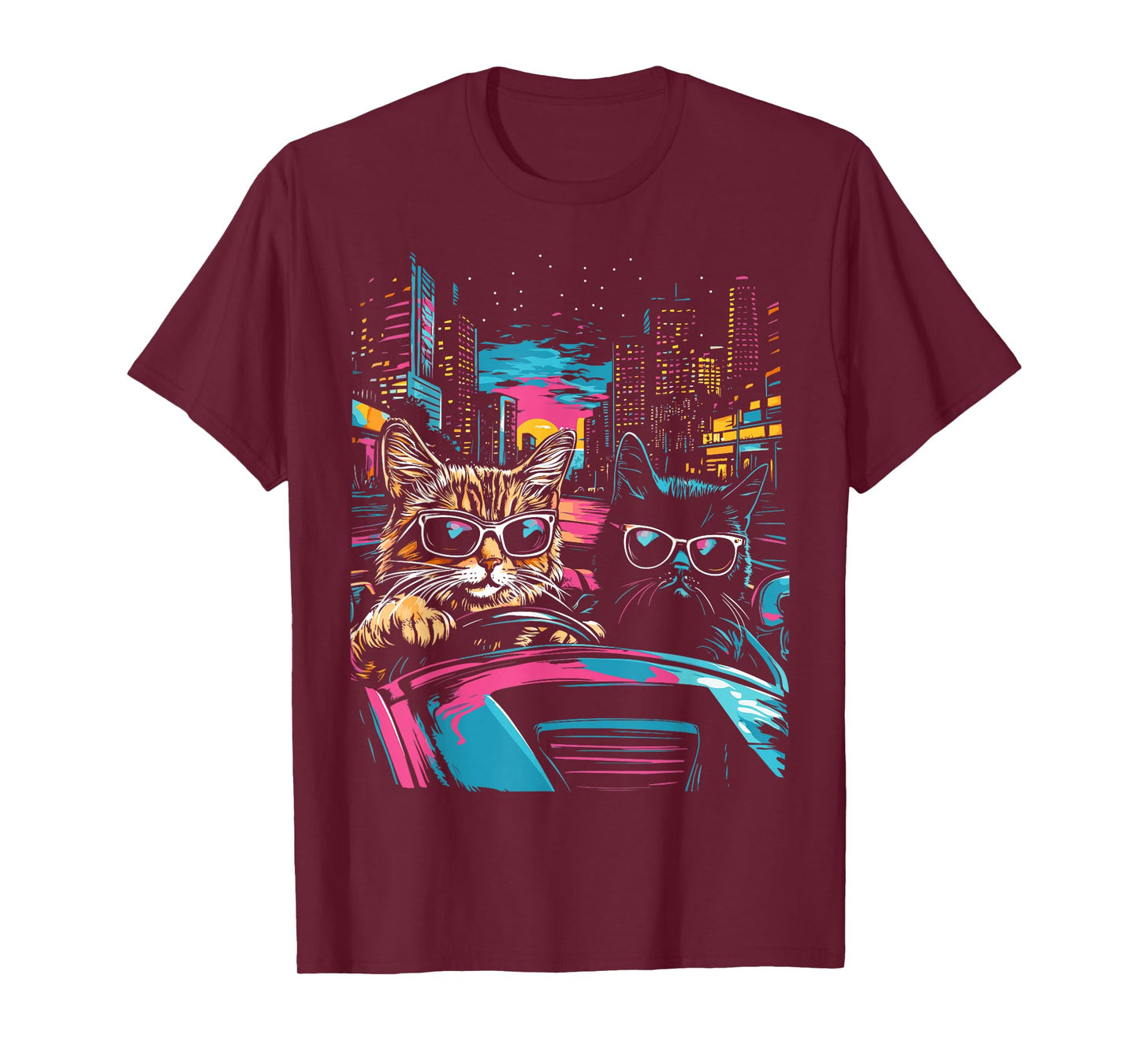 Funny Driving Cats – Quirky Cat Car Art for Women, Men, Kids T-Shirt