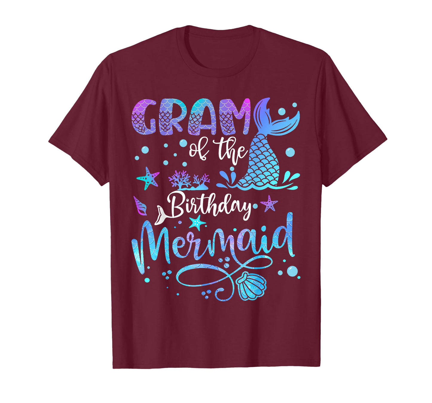 Gram Of The Birthday Mermaid Bday Party Mermaid T-Shirt