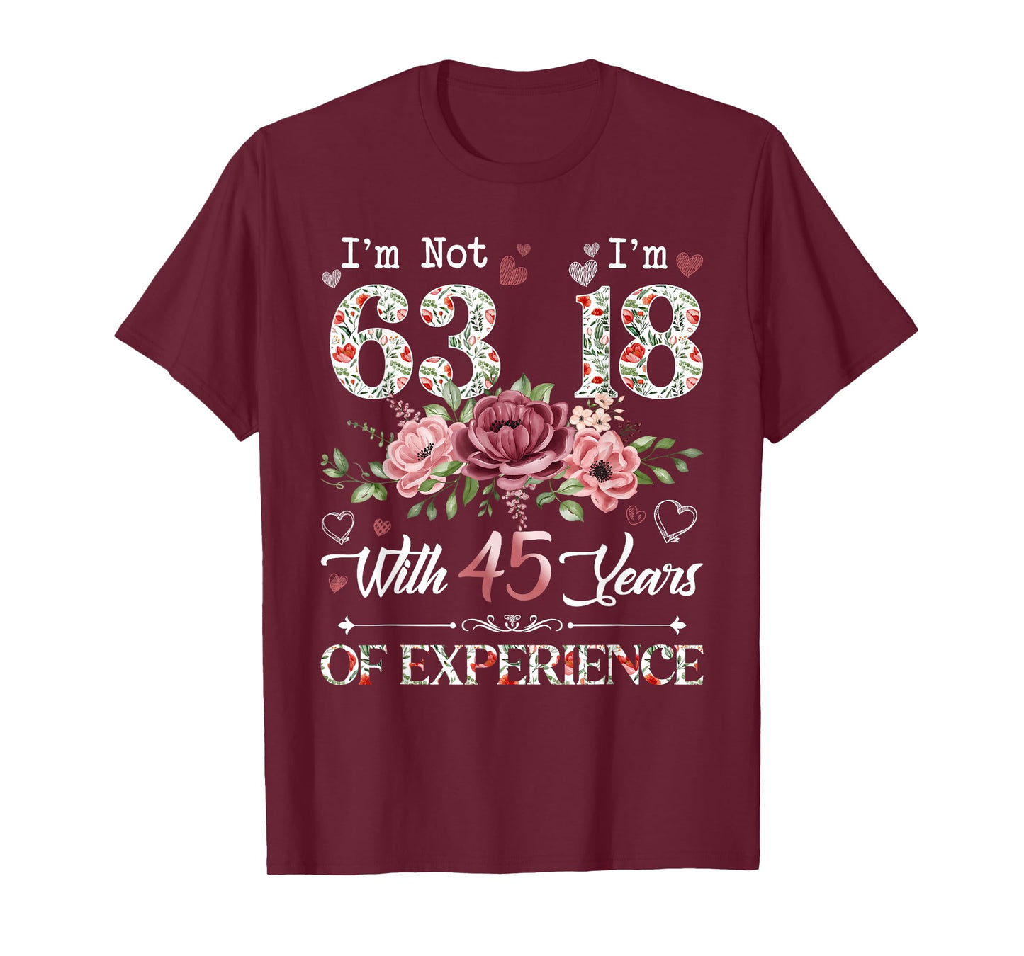 I'm Not 63 I'm 18 With 45 Years of Experience 63rd Birthday T-Shirt