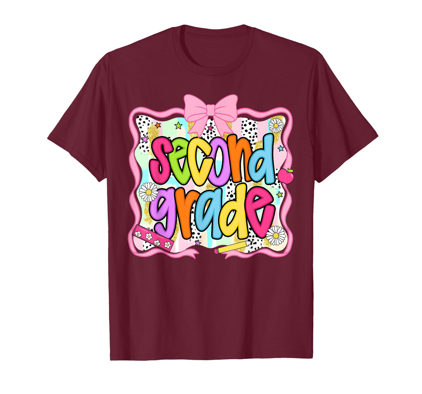 Second Grade Coquette Bow First Day Back To School T-Shirt