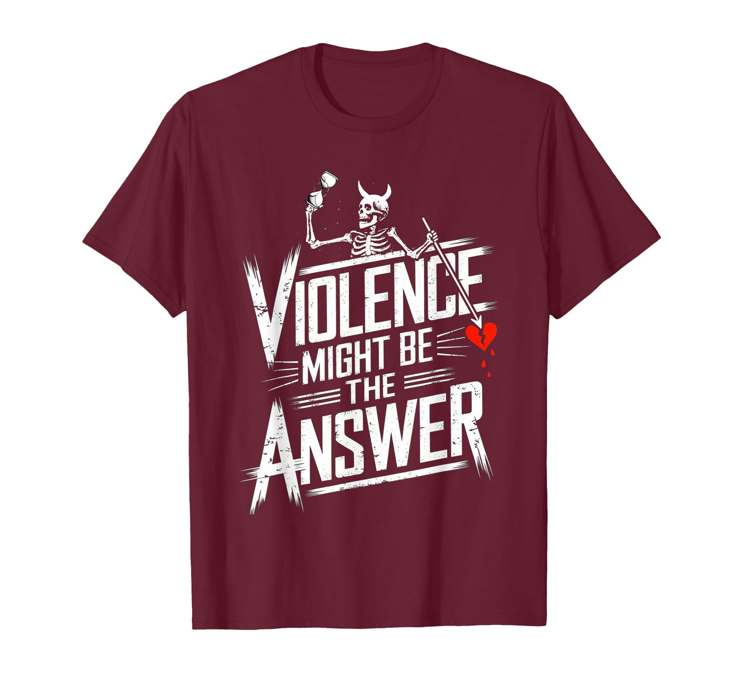 Violence Might Be-The Answer Funny Pirate Skull T-Shirt