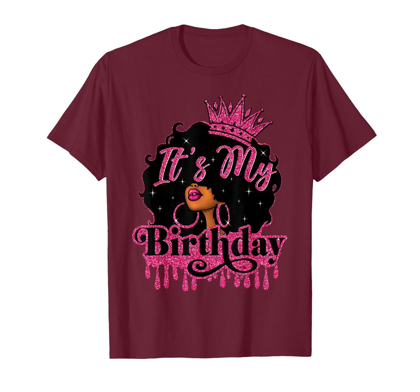 It's My Birthday Queen African American Afro Black Women T-Shirt