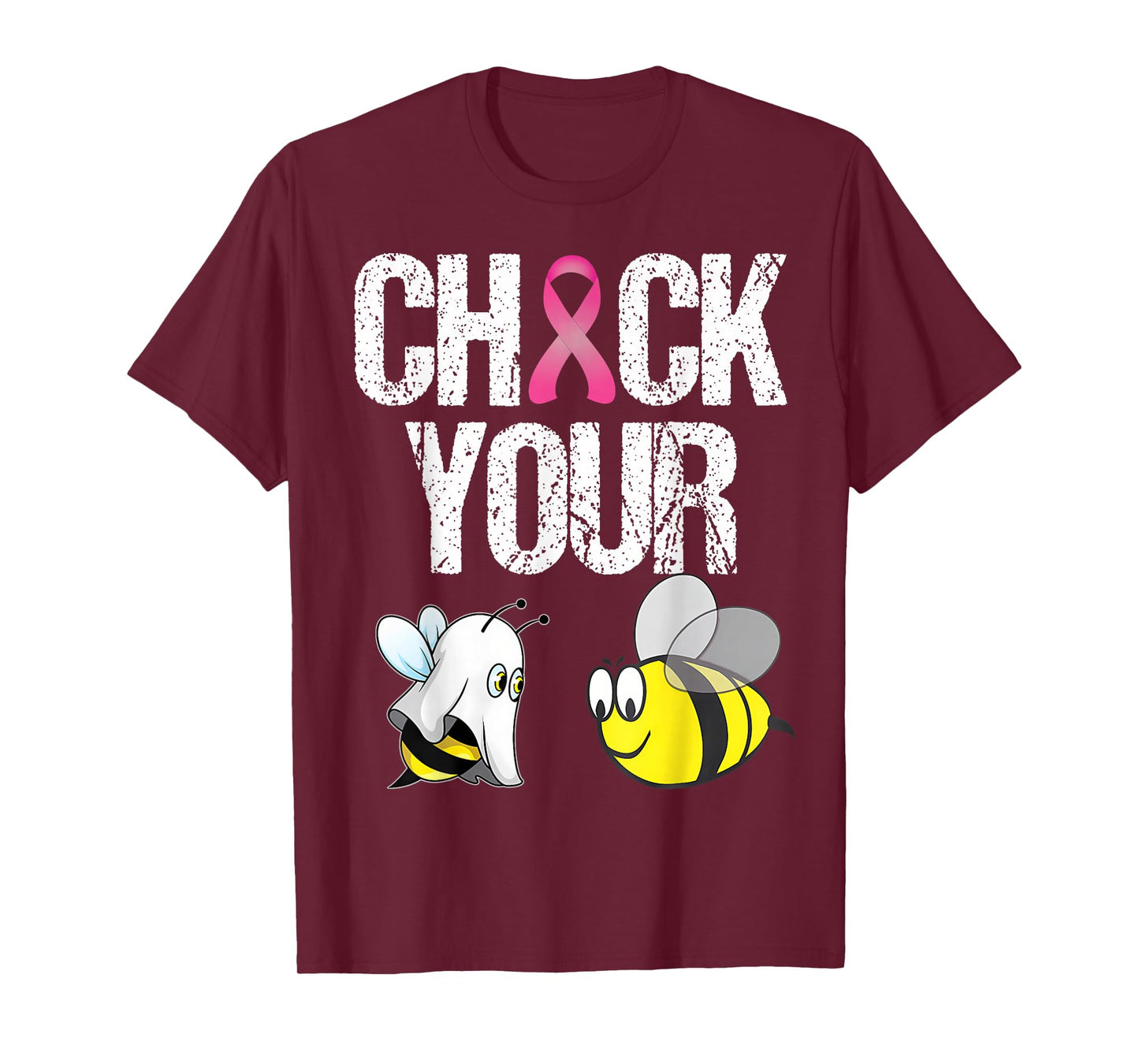 Check Your Boo Bee Funny Ghost Halloween Cancer Breast Pink T-Shirt