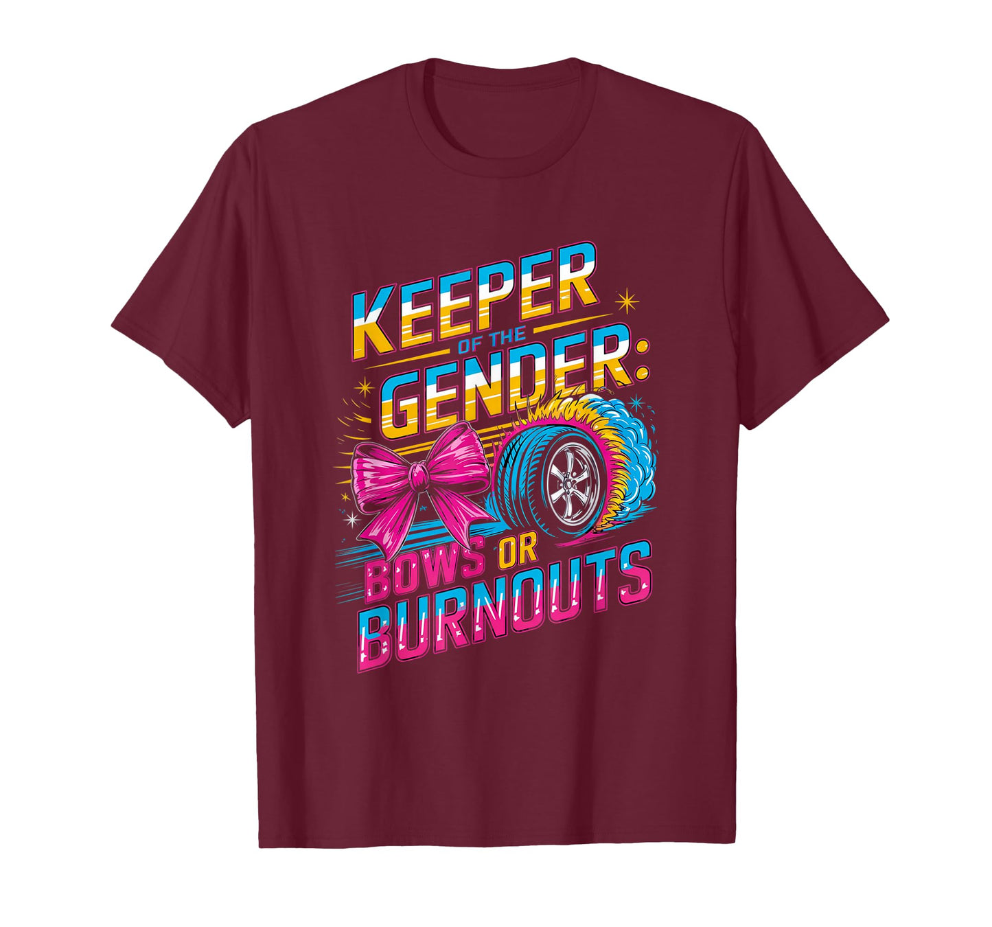 Keeper of the Gender Burnouts or Bows Gender Reveal Party T-Shirt