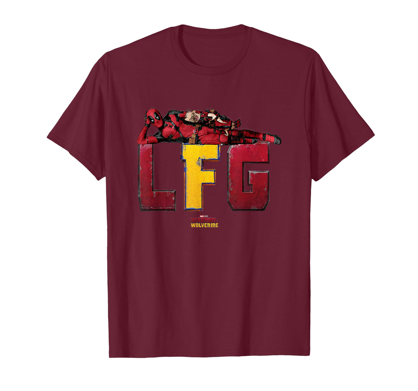 Marvel Deadpool & Wolverine LFG Deadpool & Dogpool Chilling T-Shirt
