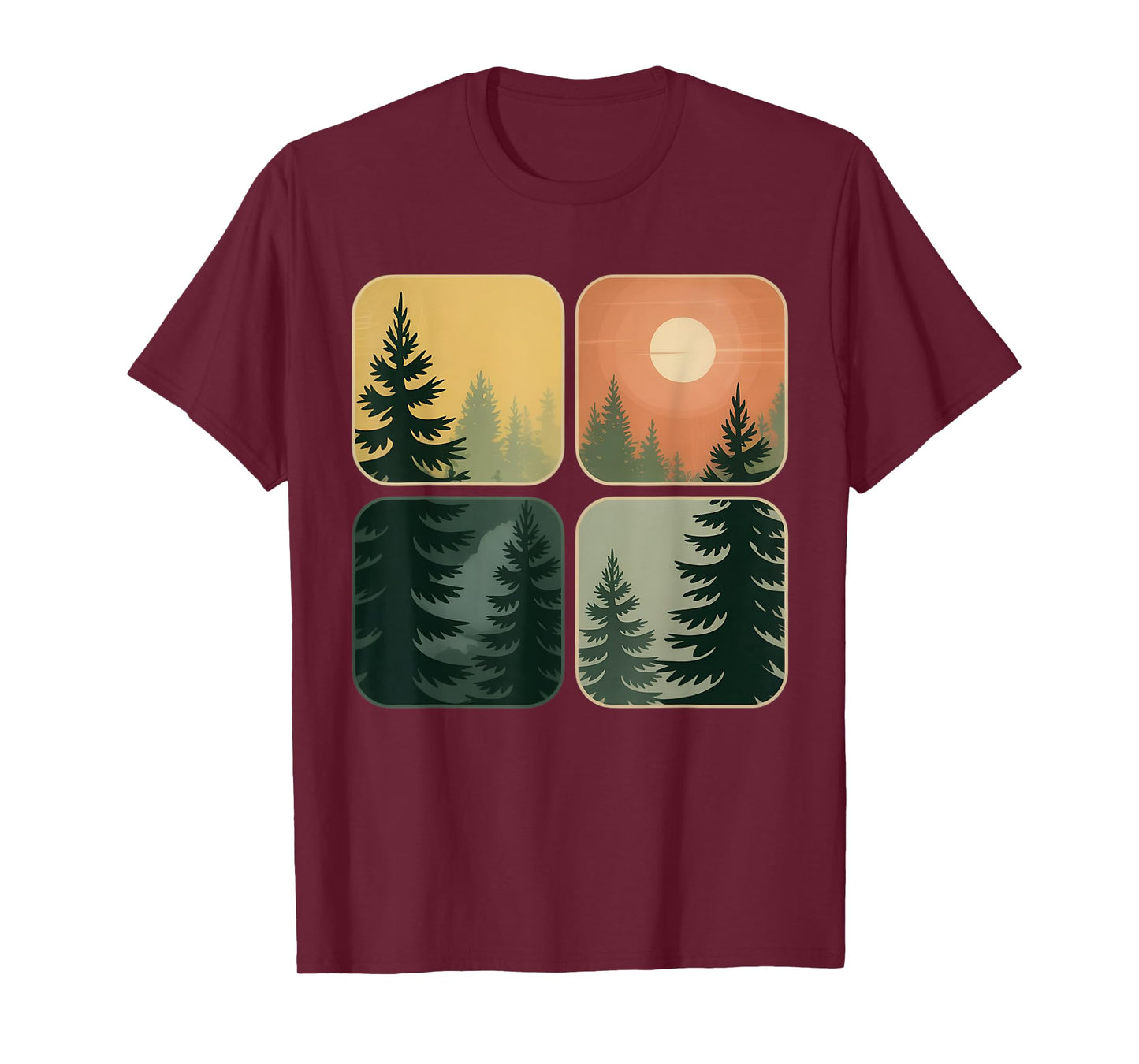 Retro Forest Trees Wildlife Nature Vintage Forest T-Shirt