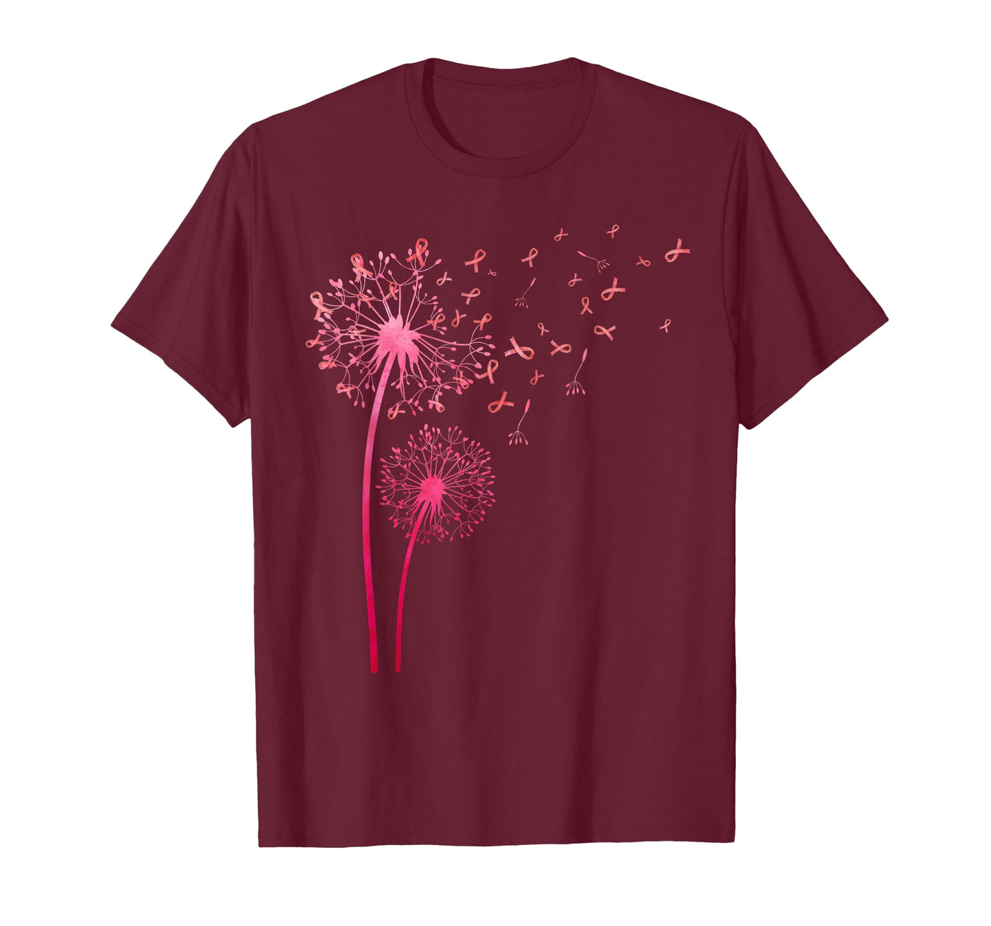 Pink Dandelion Breast Cancer Awareness Ribbon Support Squad T-Shirt