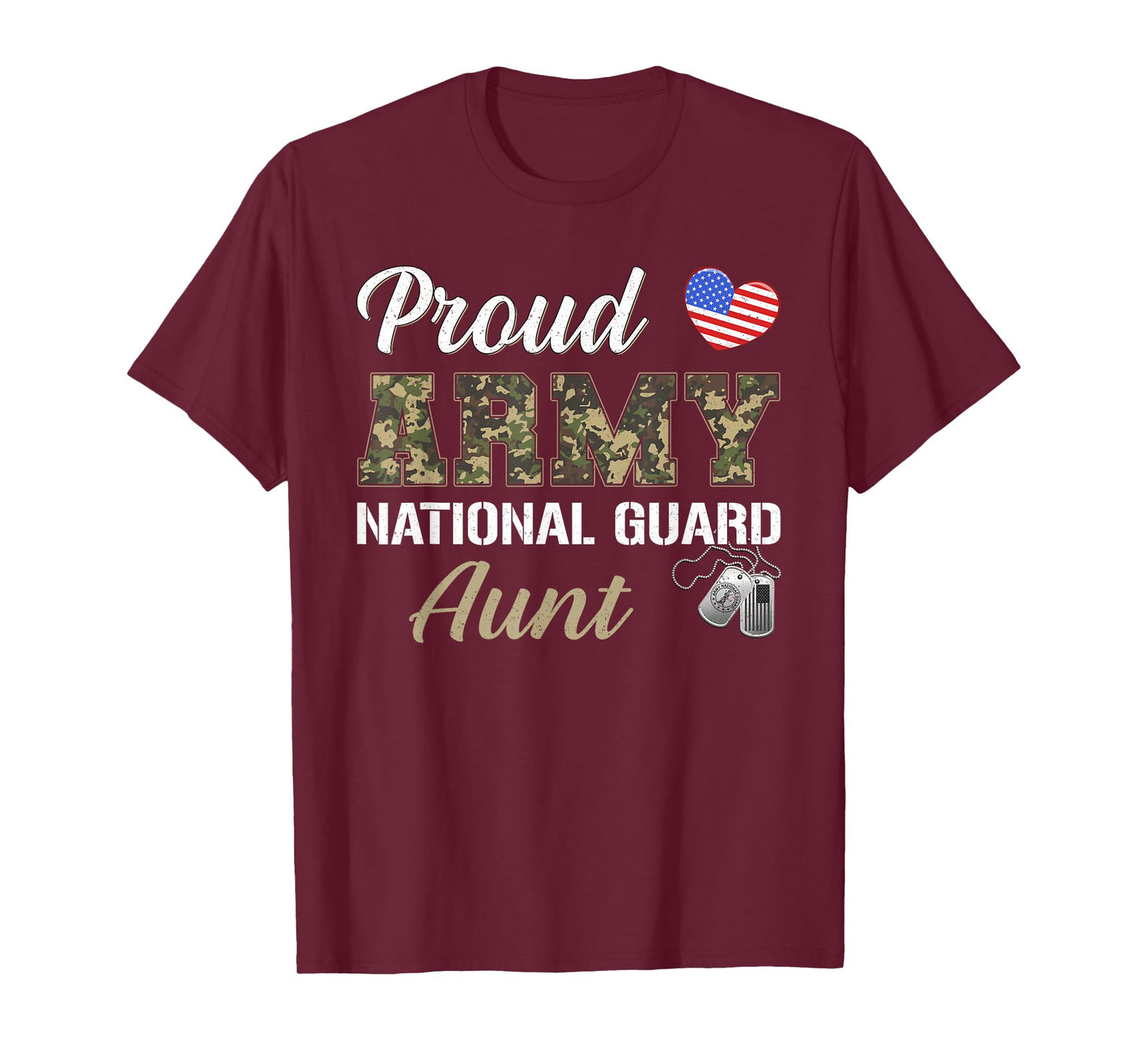 Retro Proud Army National Guard Aunt Military Pride Costume T-Shirt