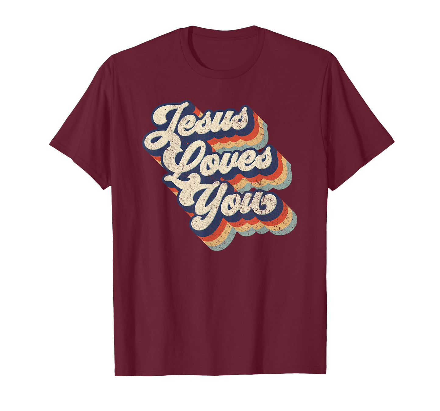 Jesus Loves You Retro Vintage Style Graphic Design Womens T-Shirt