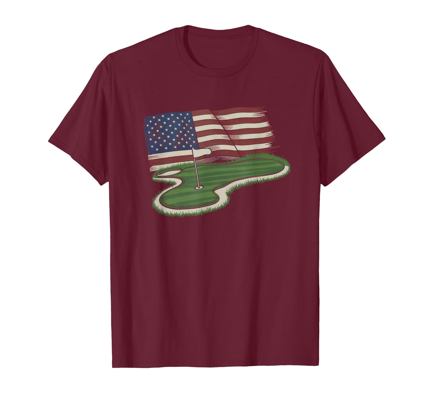 American Flag Golf Tshirt Men Women Golf Club Golfer Golfing T-Shirt
