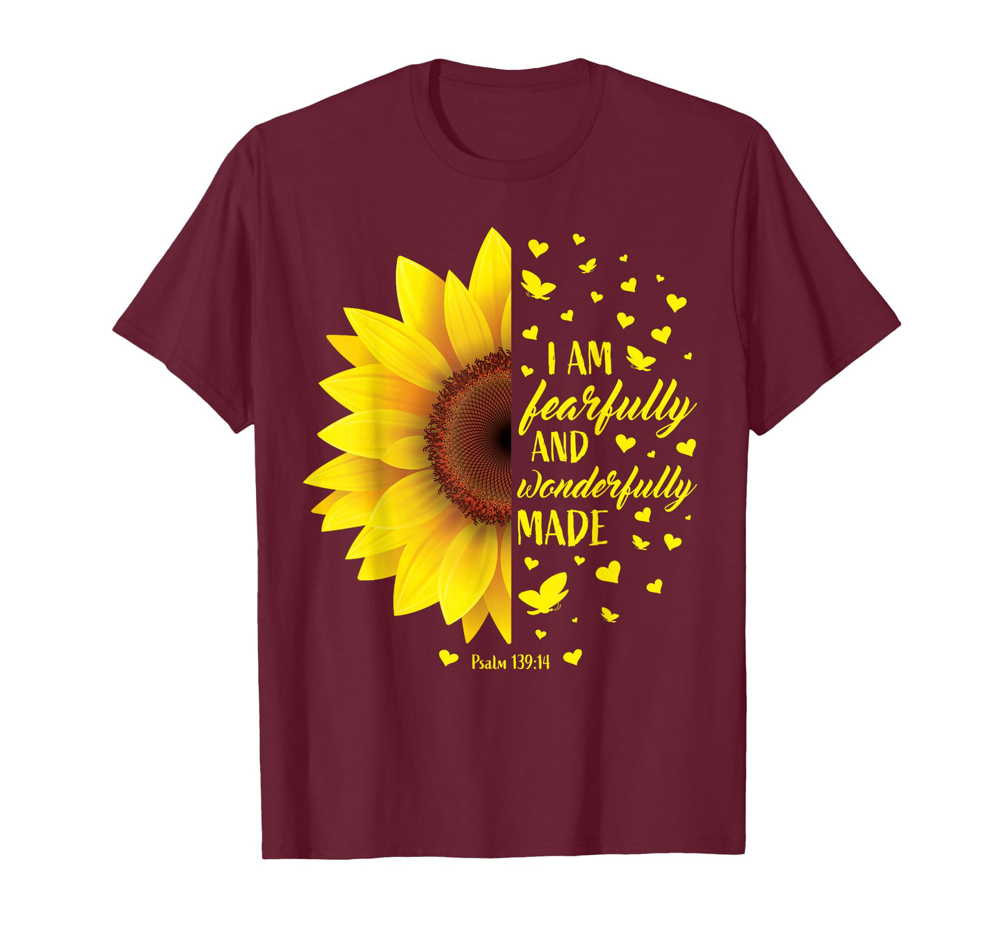 Christian Bible Verse Gifts Women Teen Girls Cute Sunflower T-Shirt