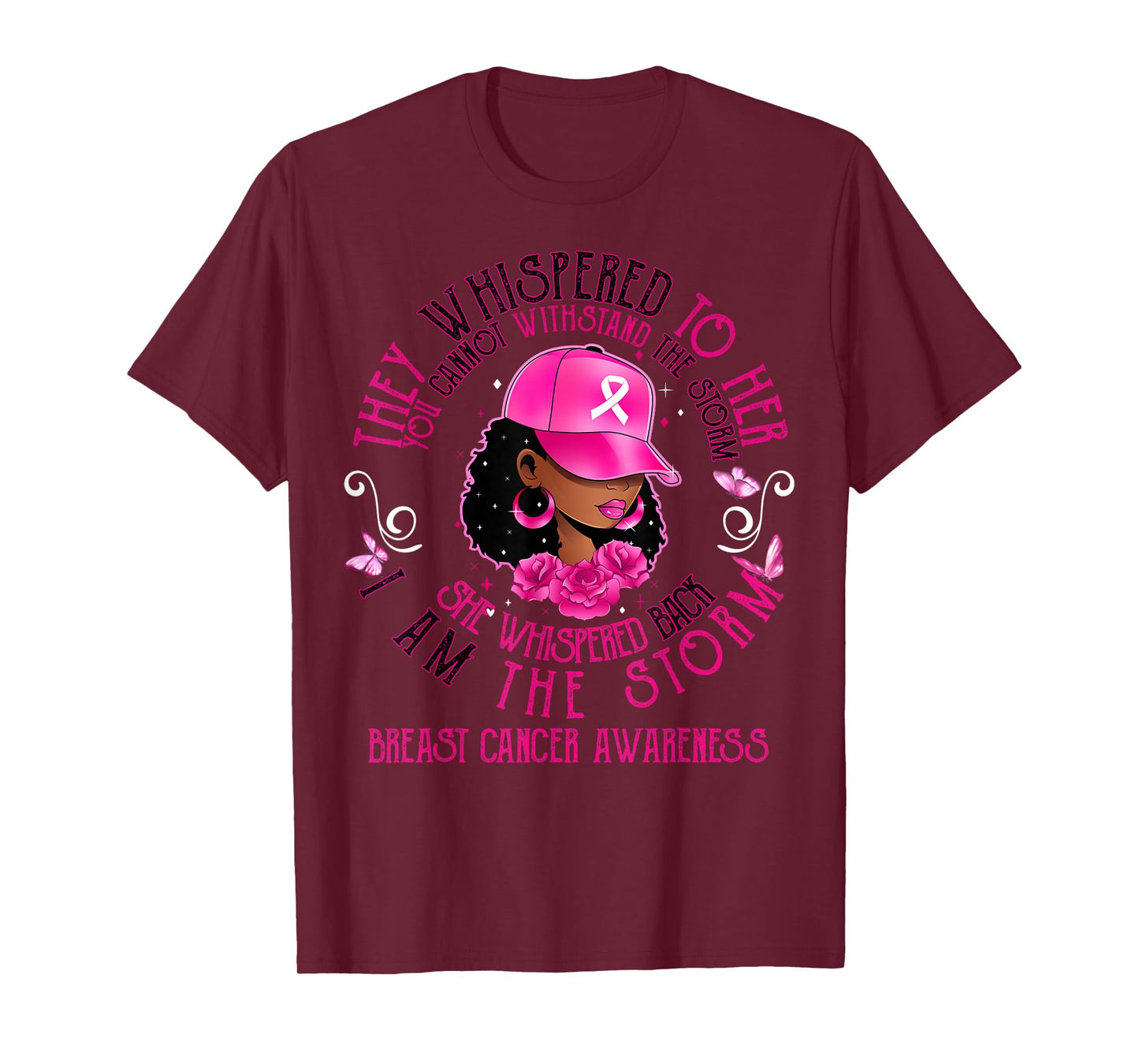 I'm The Storm Black Women Breast Cancer Survivor Pink Ribbon T-Shirt