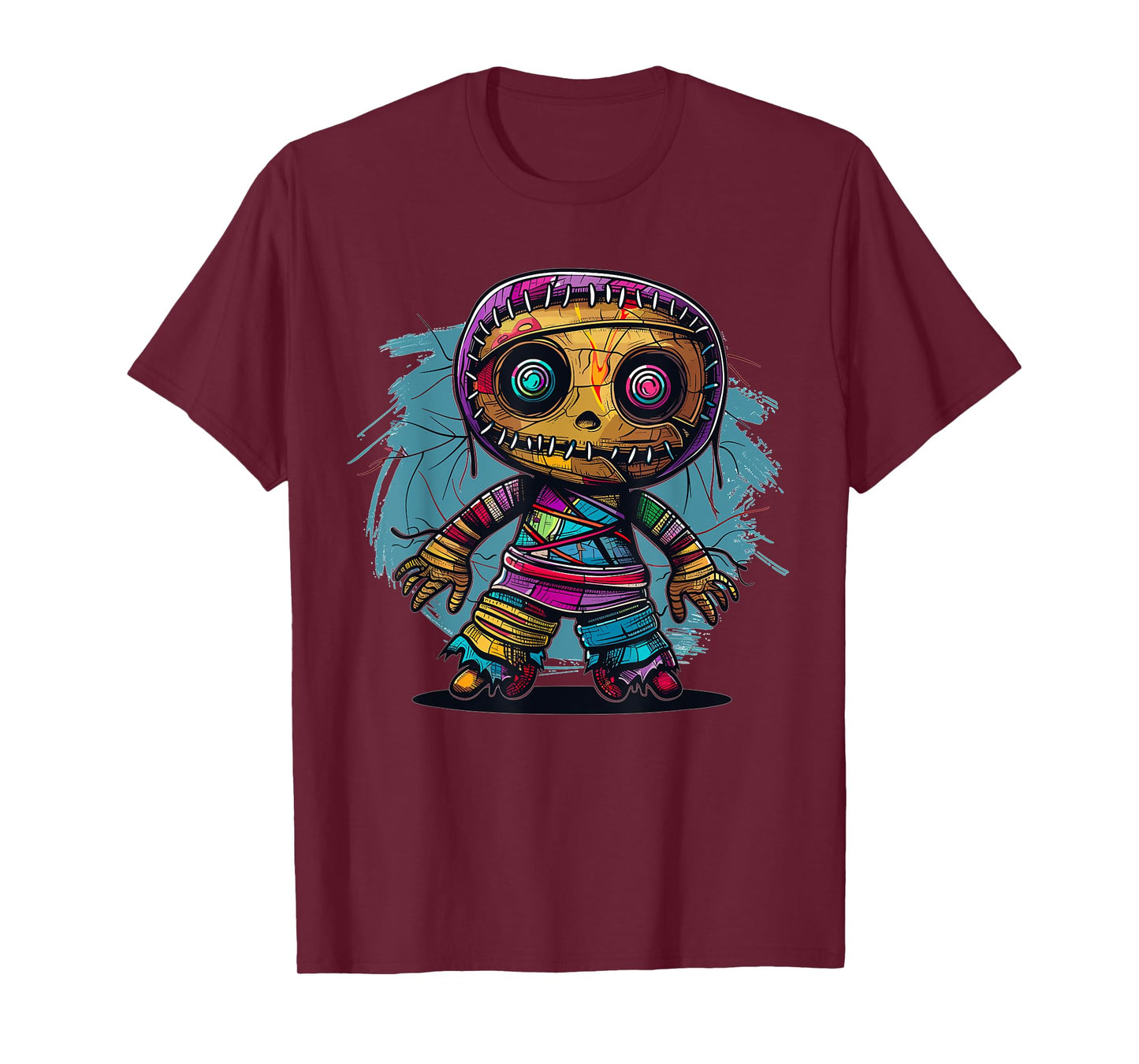 Cartoon Voodoo Doll Art I Kids Voodoo Doll Colorful Voodoo Doll T-Shirt