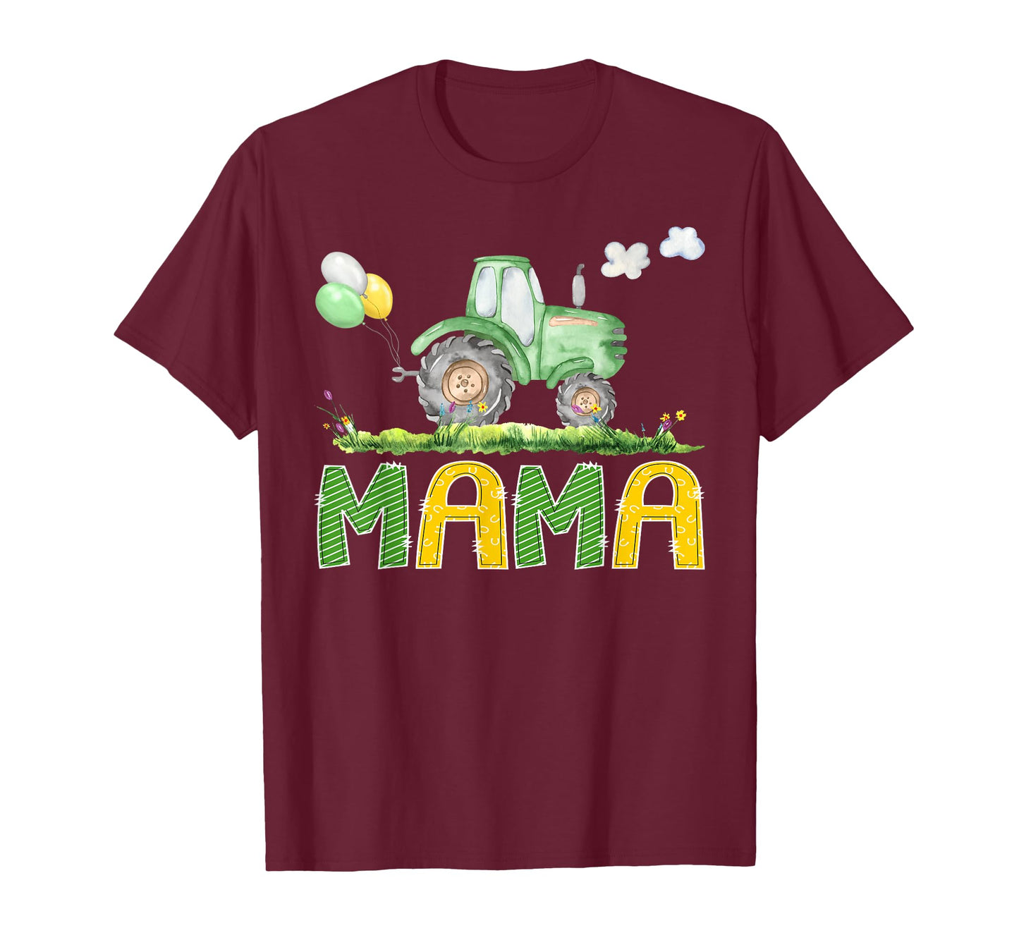 Funny Mama Birthday Boy Tractor Farm Truck Matching T-Shirt