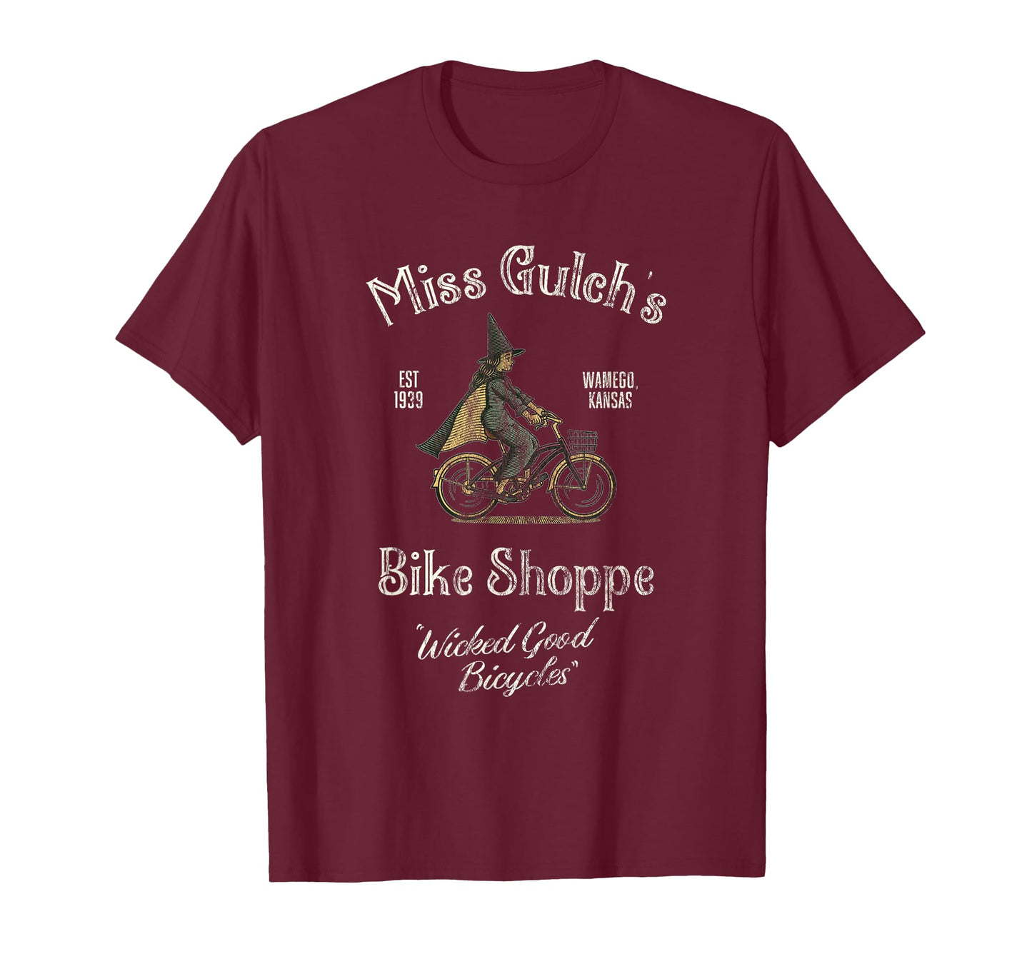 Miss Gulch's Bike Shop, Distressed Funny Halloween T-Shirt
