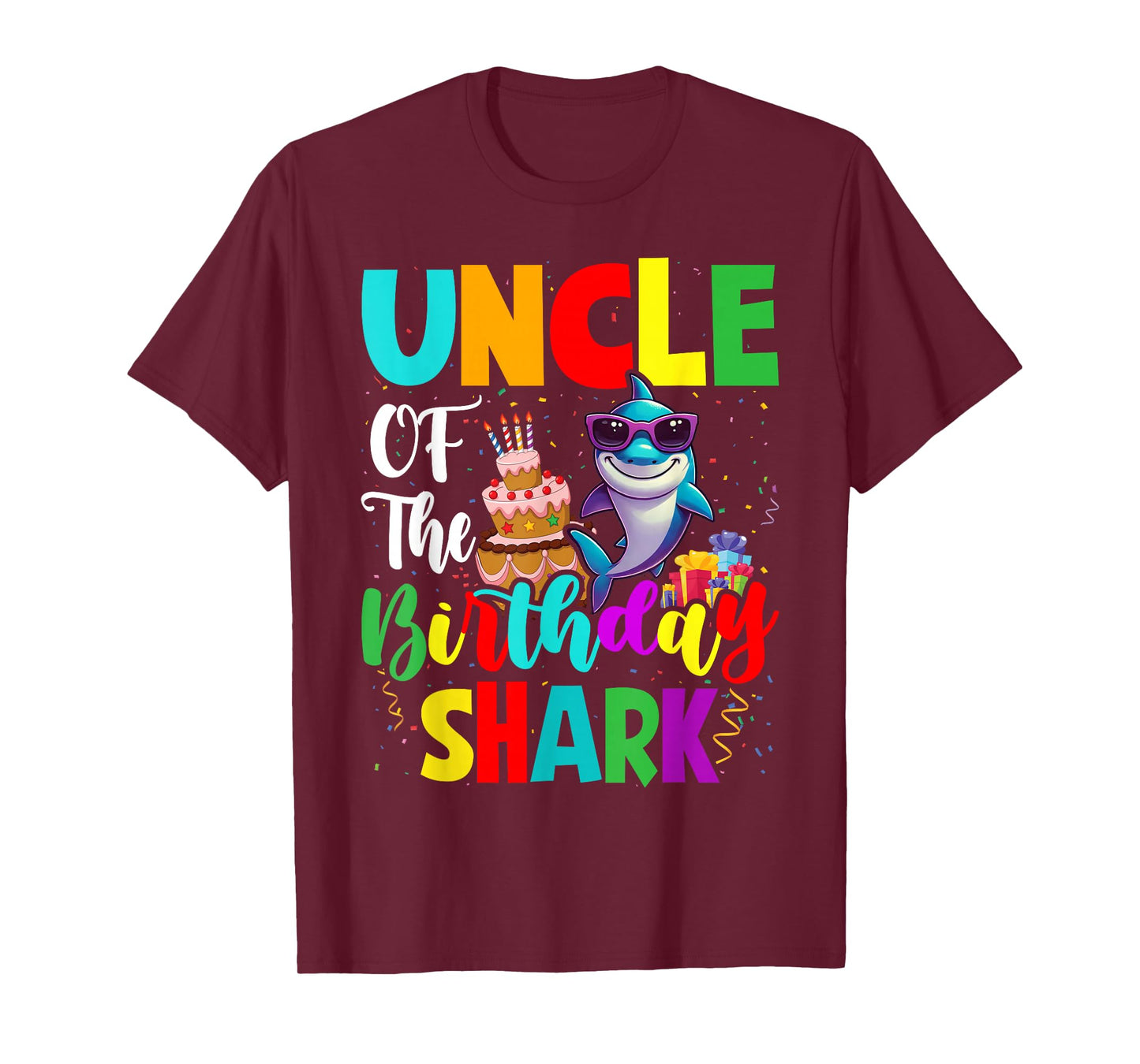 Uncle Of The Shark Birthday Family Matching Birthday Nephew T-Shirt