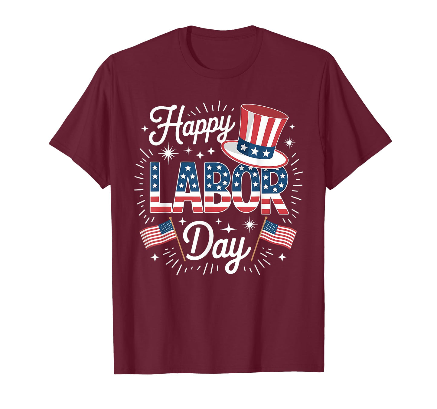 Happy Labor Day Patriotic Union Workers USA Flag Men Women T-Shirt