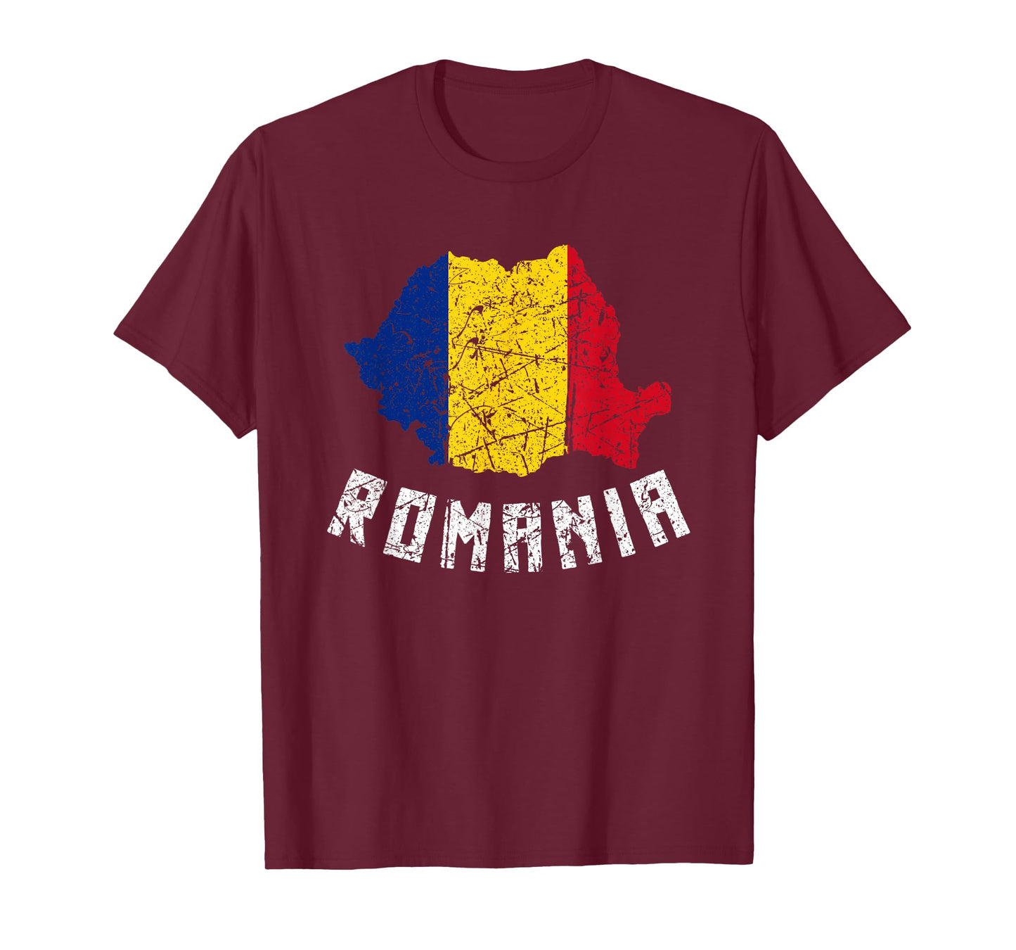 Romanian Flag Of Romania European Distressed Men Women Kids T-Shirt