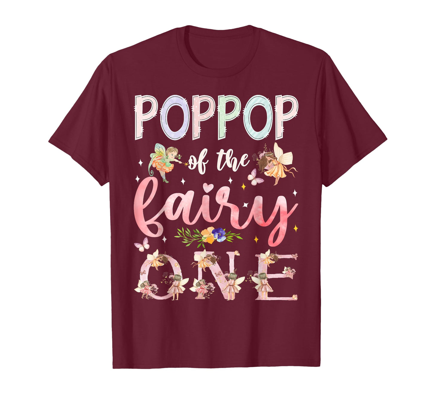 PopPop Of The Fairy One 1St Birthday Girl Family Matching T-Shirt