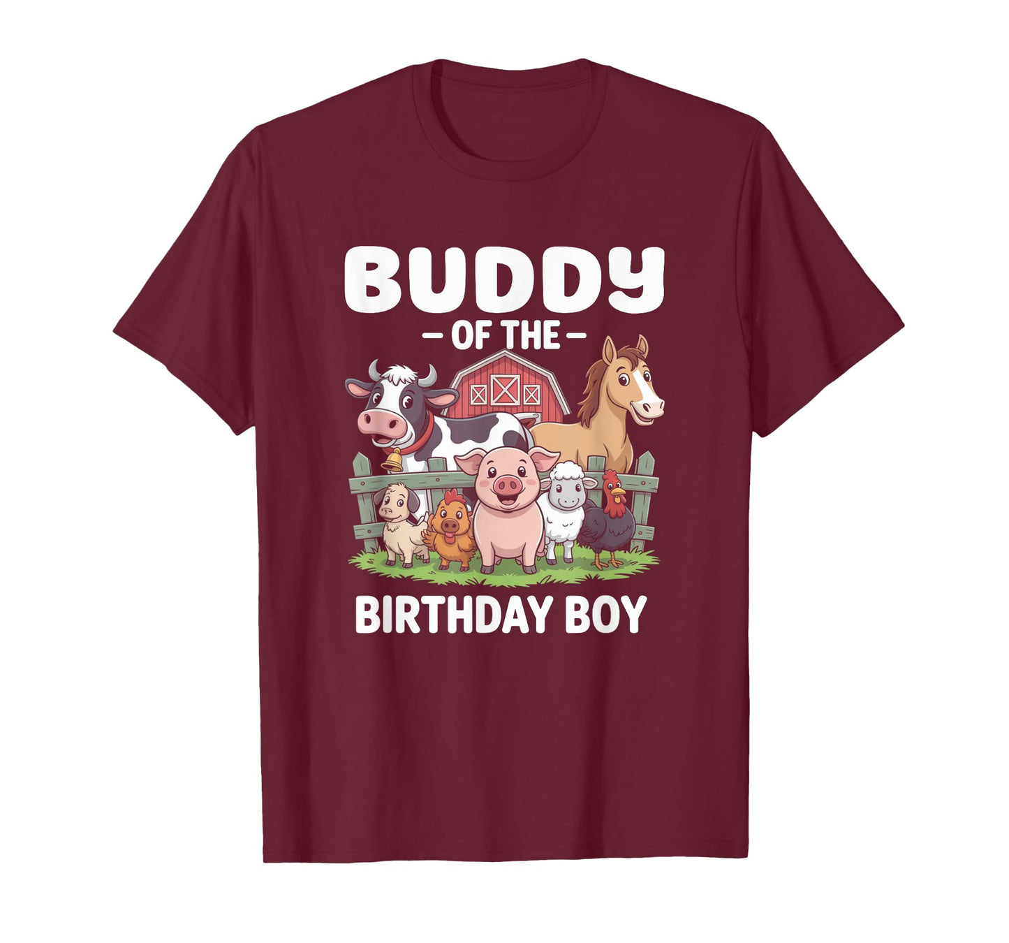 Buddy Of The Birthday Boy Farm Animal Bday Party T-Shirt
