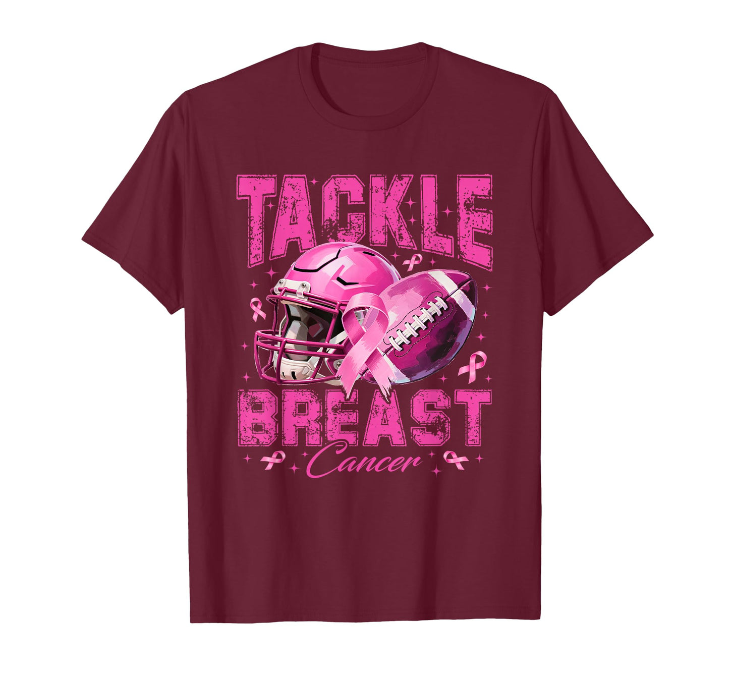 Tackle Breast Cancer Football Pink Breast Cancer Awareness T-Shirt