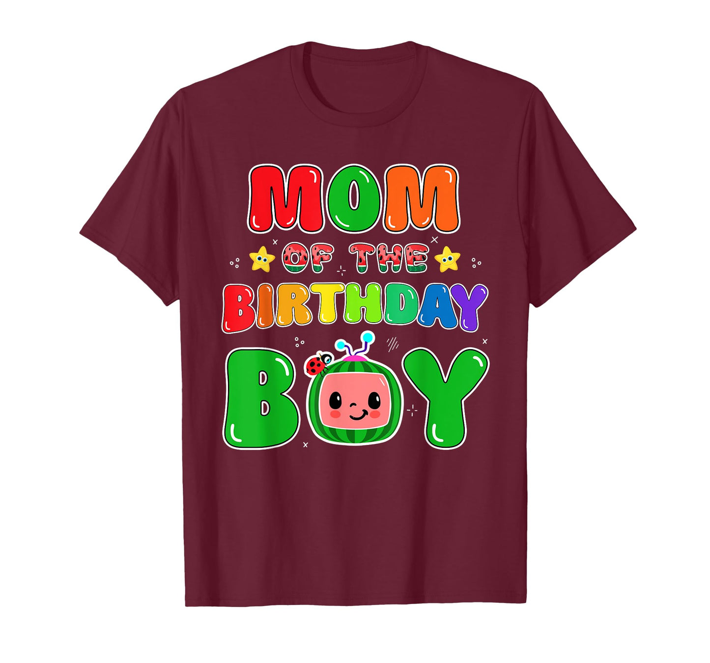 Mom of The Birthday Boy Funny Melon Family Party Matching T-Shirt