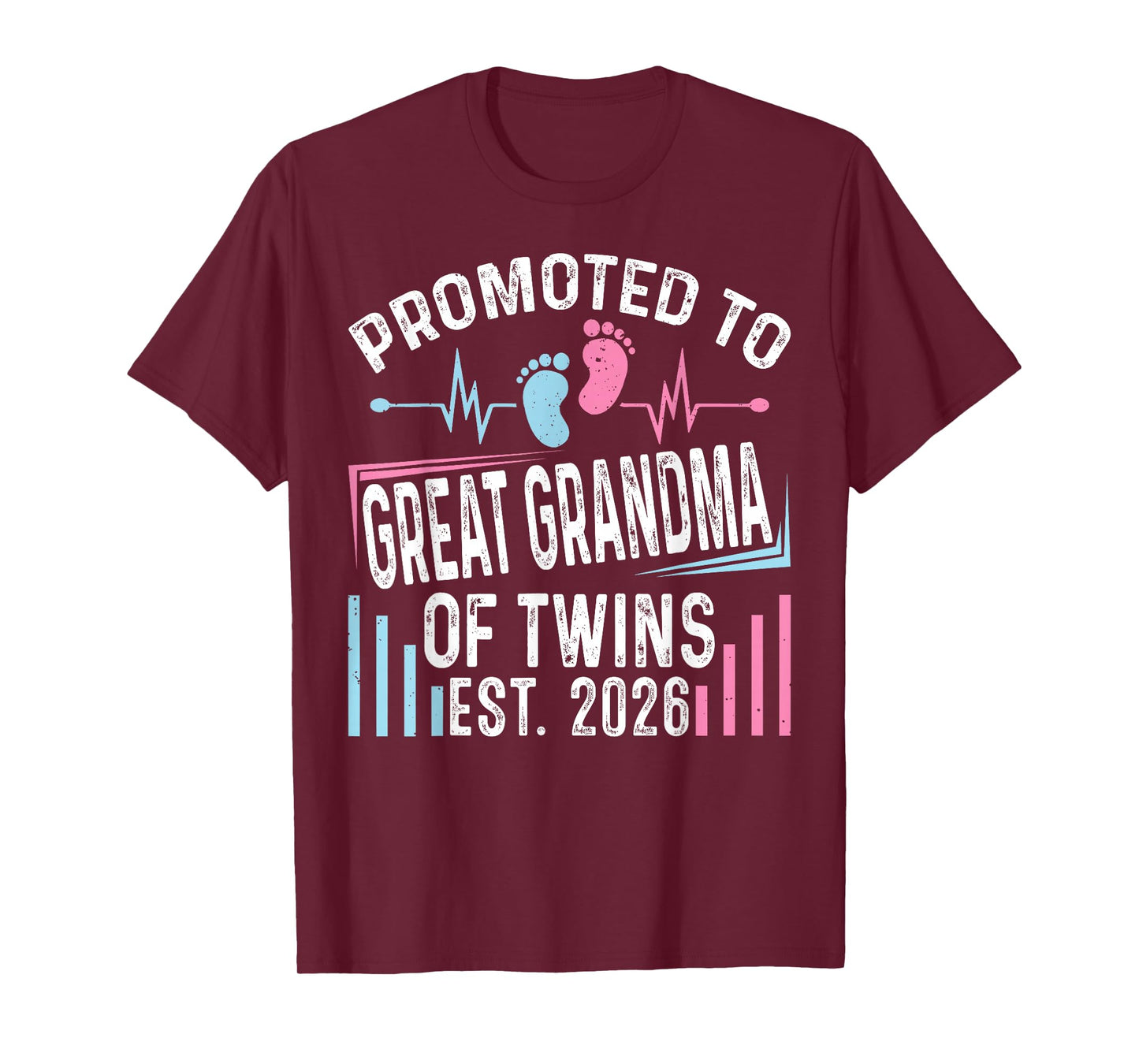 Promoted to Great Grandma of Twins Est 2026 Baby Shower T-Shirt
