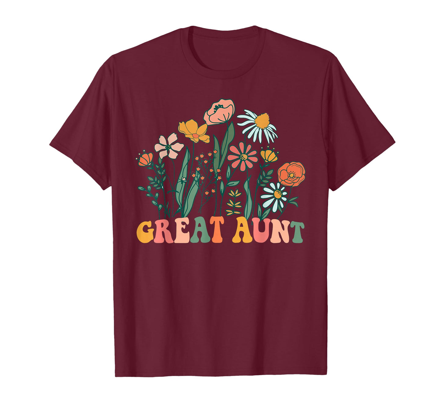 New GREAT AUNT Wildflower First Birthday & Baby Shower T-Shirt