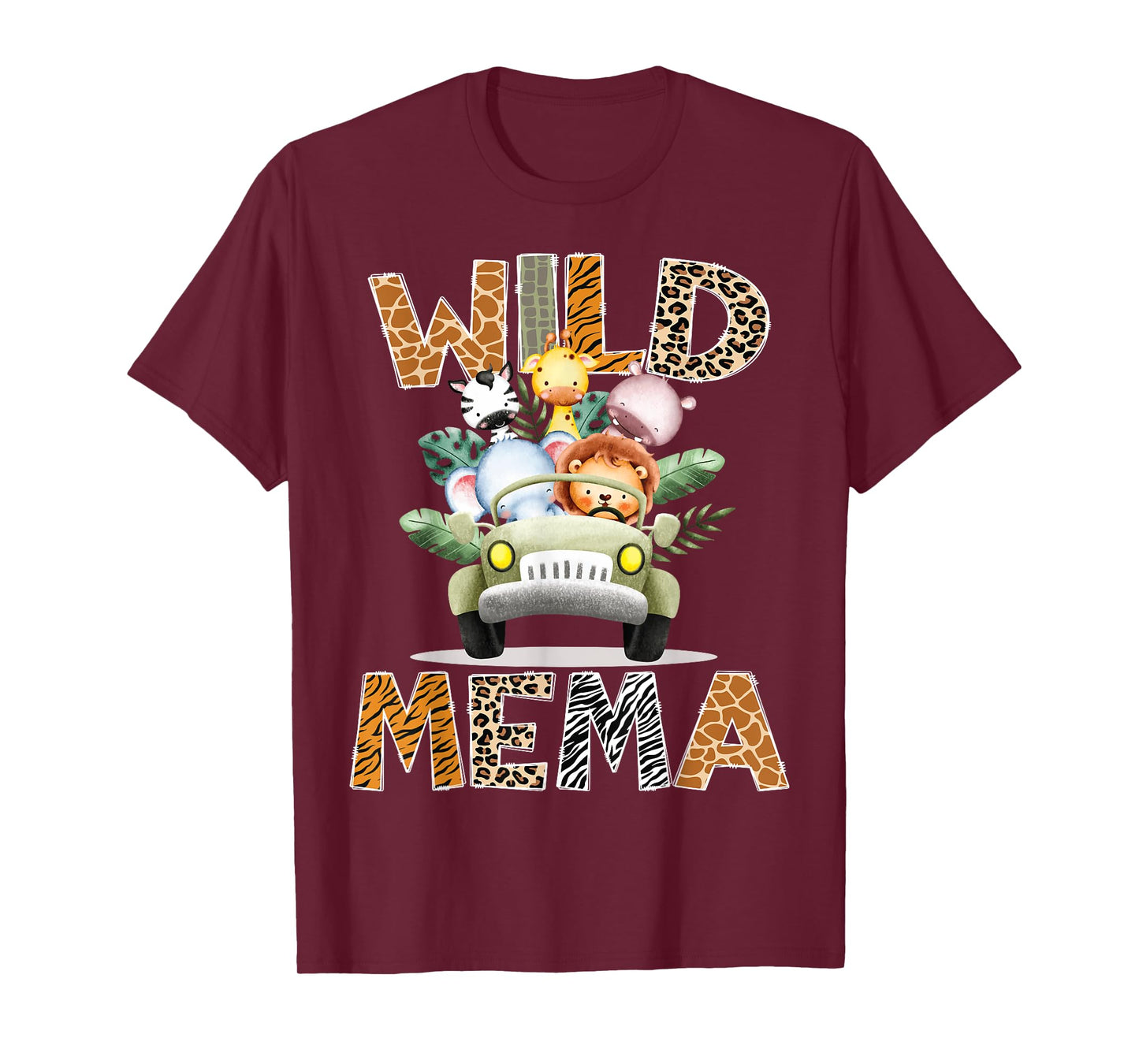 Wild Mema Safari Jungle Animals 1st Birthday Truck T-Shirt