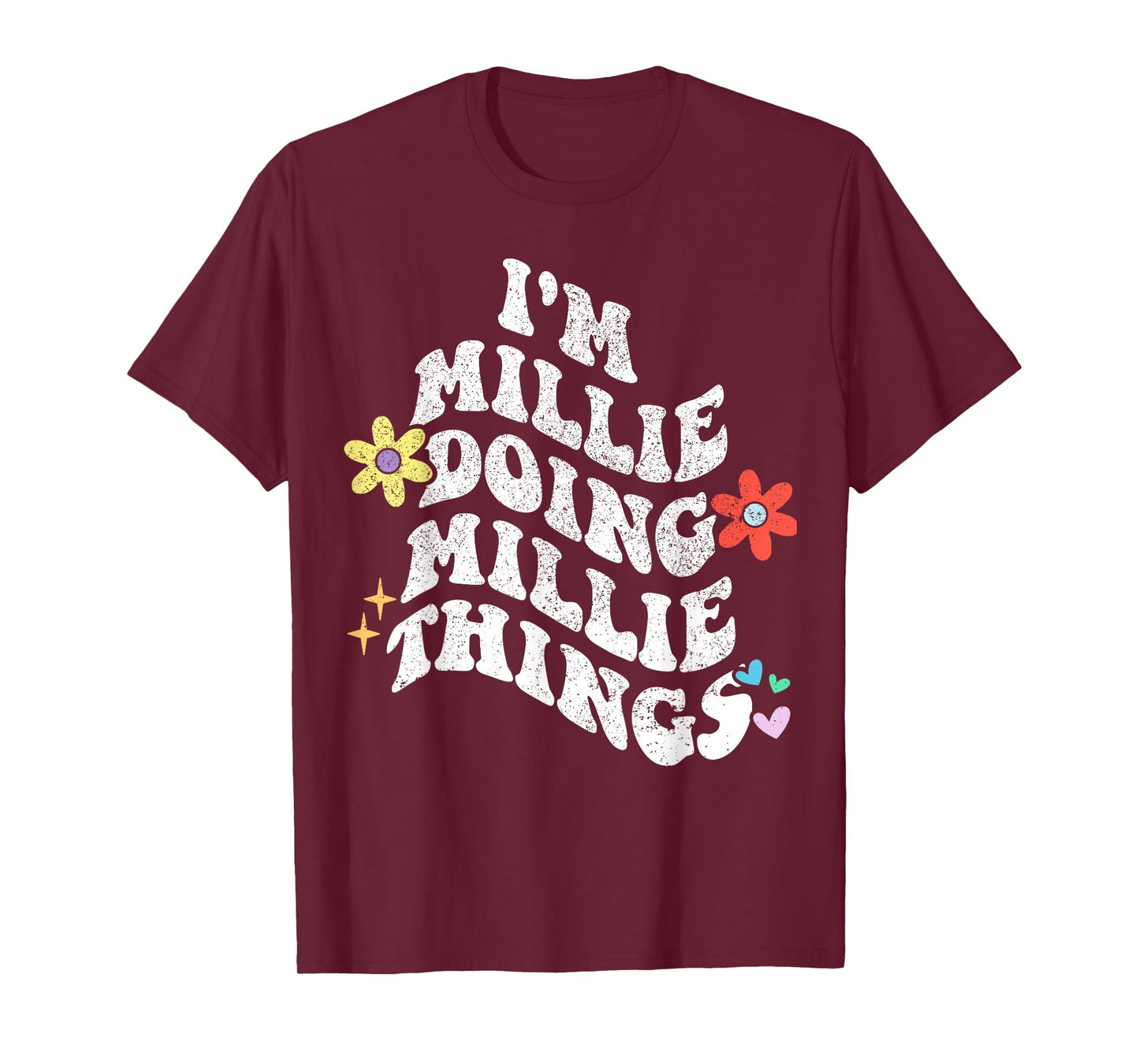 Retro Groovy Im MILLIE Doing MILLIE Things Funny Mother's T-Shirt