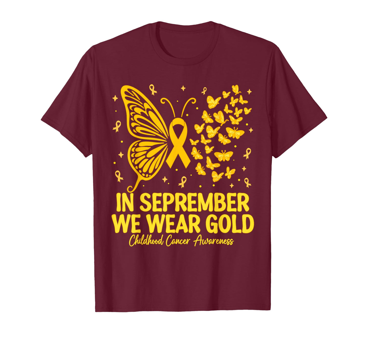 in September We Wear Gold Childhood Cancer Awareness Kids T-Shirt