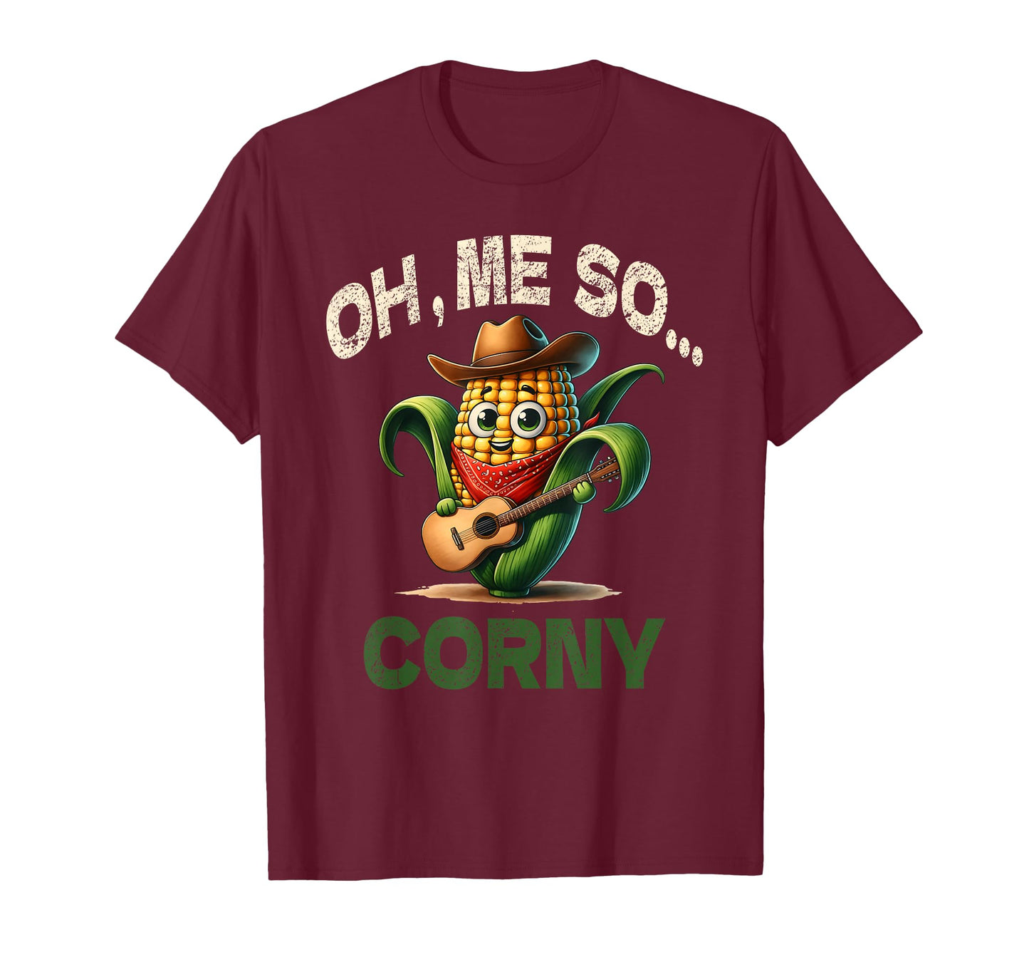 Funny Oh Me So Corny Guitar Shirt Cheesy Food Pun Gifts T-Shirt