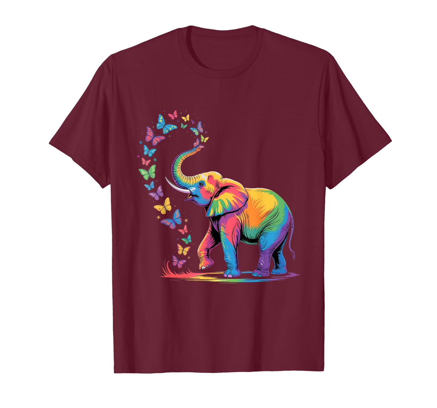 Elephant Spraying Butterflies women Funny Animal Lover T-Shirt