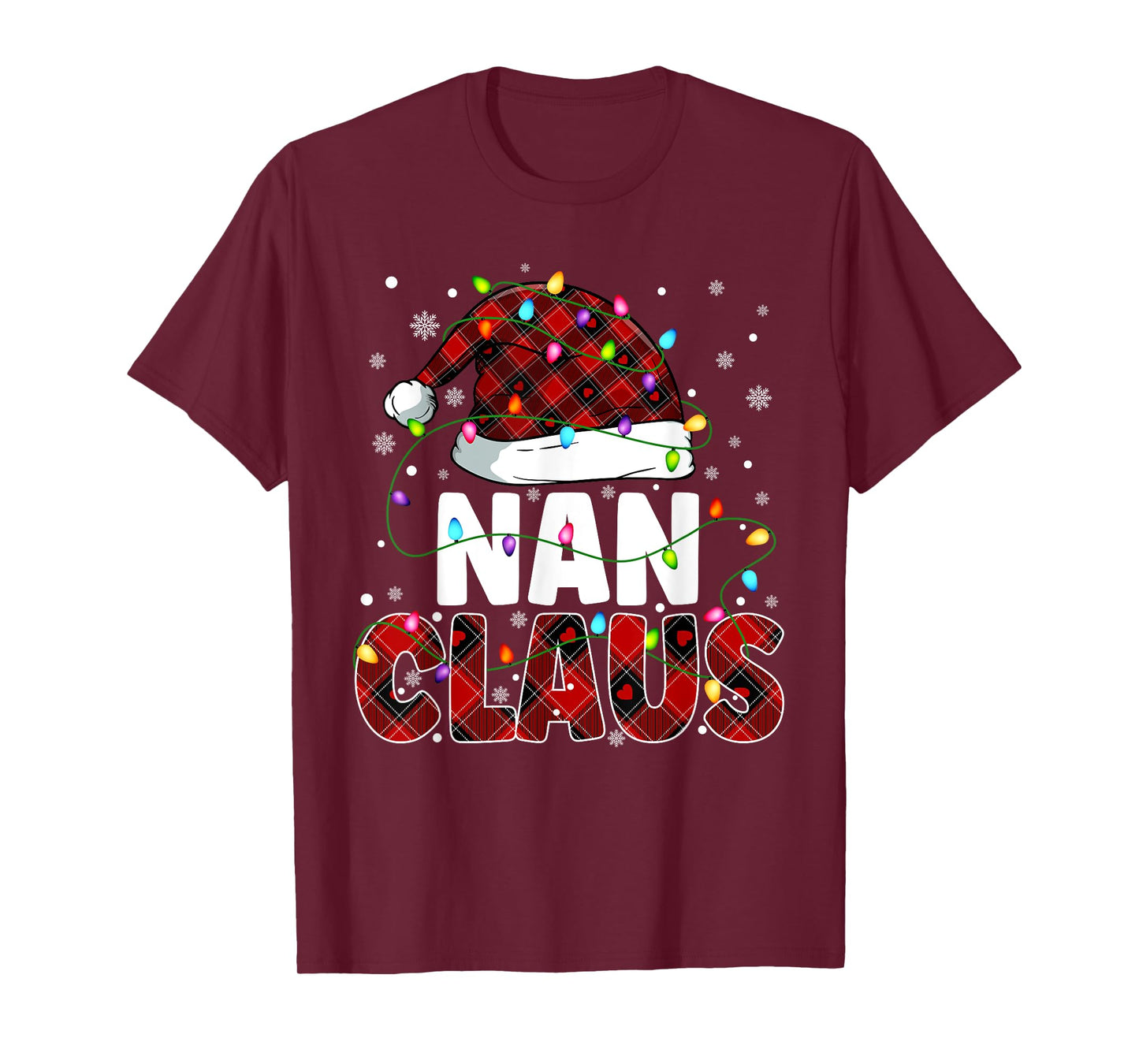 Nan Claus Merry Christmas Santa Hat Family Matching T-Shirt