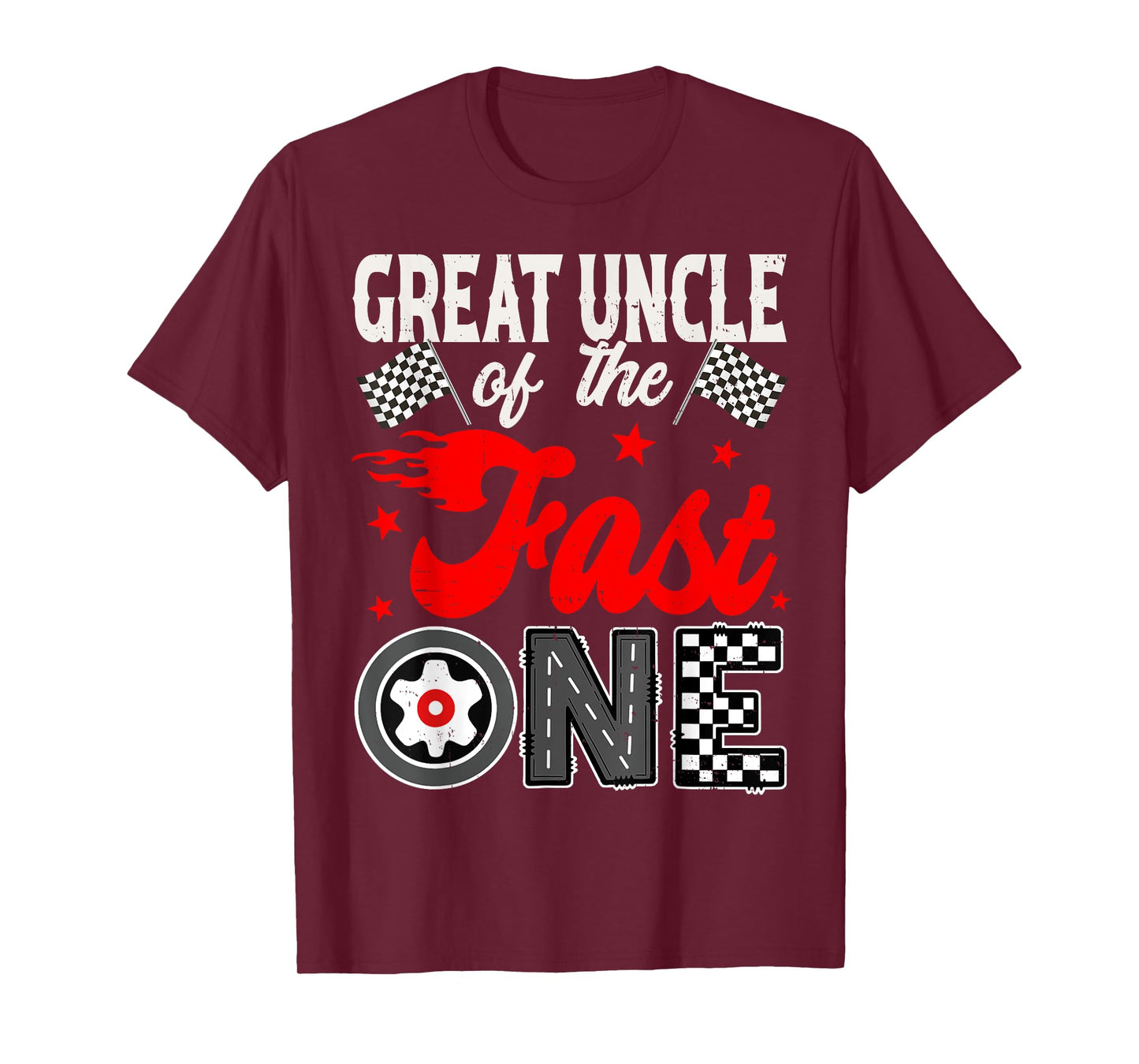 Great Uncle of The Fast One 1st Birthday Racing Car Family T-Shirt