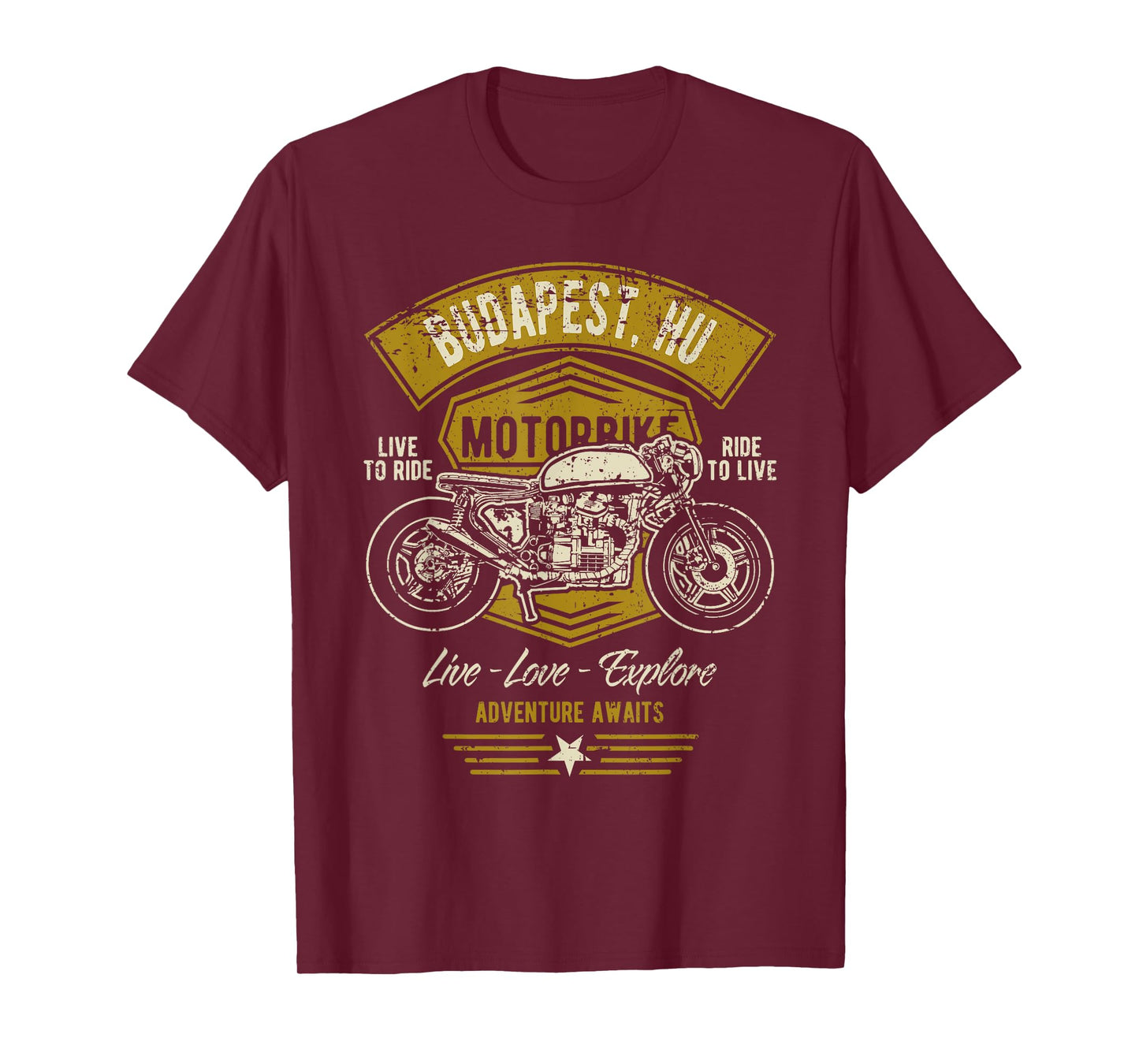 Budapest HU Retro Motorcycle Design T-Shirt