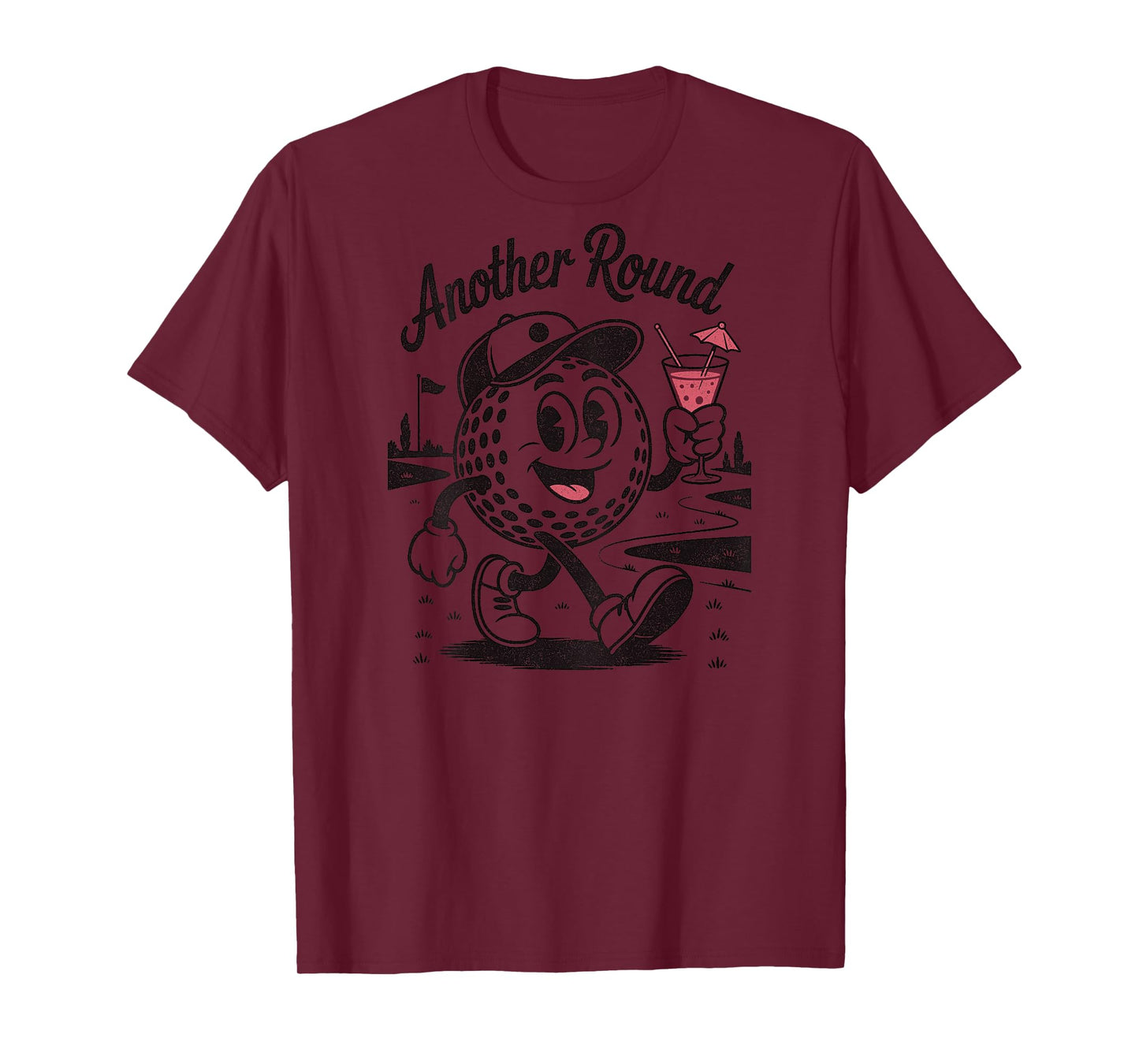 Another Round - Funny Retro Golf Drinking Men Woman T-Shirt