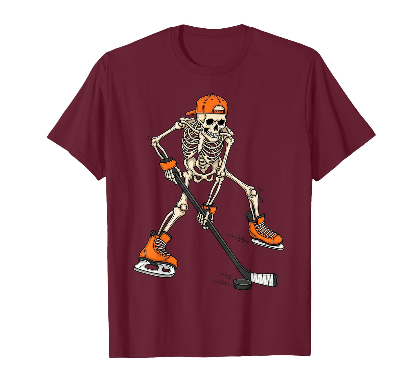 Skeleton Ice Hockey Halloween Costume Gift for Men Women Kid T-Shirt