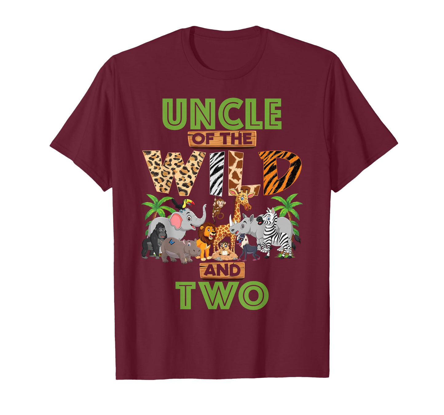 2nd Birthday Zoo Safari Jungle Uncle Of The Wild and Two T-Shirt