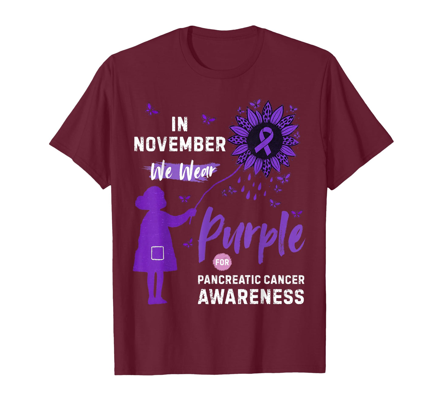 in November we wear Purple for Pancreatic Cancer Awareness T-Shirt