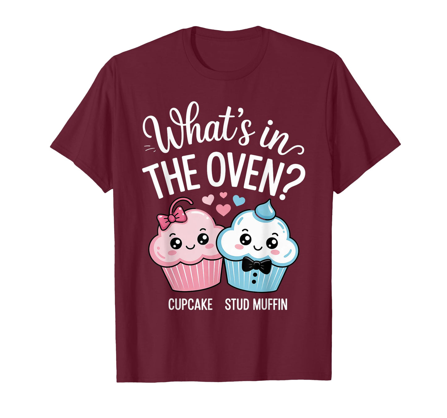 Cupcake Or Stud Muffin Baby Shower Keeper Gender Reveal T-Shirt