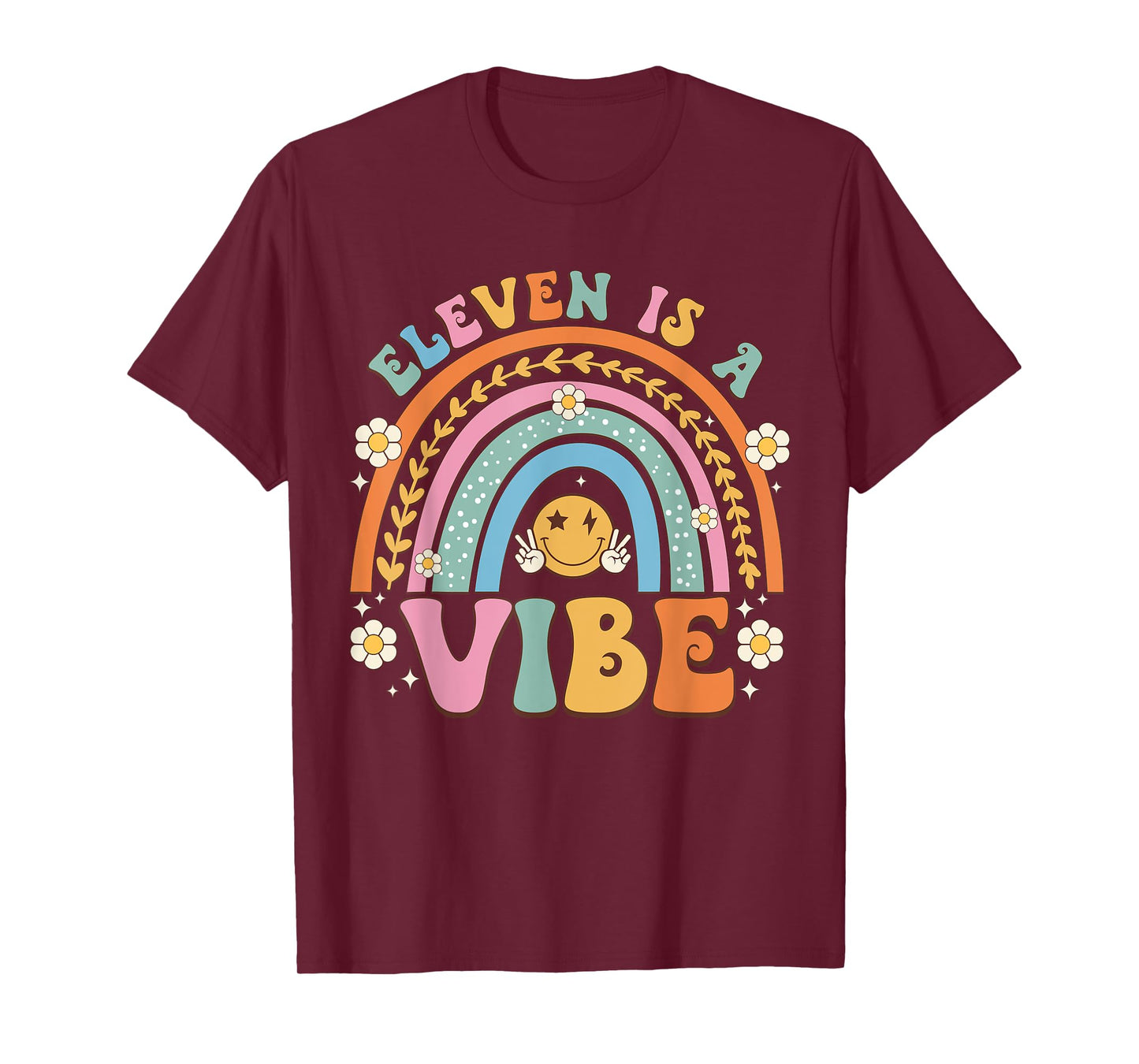 Eleven Is A Vibe 11 Years Old 11th Birthday Groovy Party T-Shirt