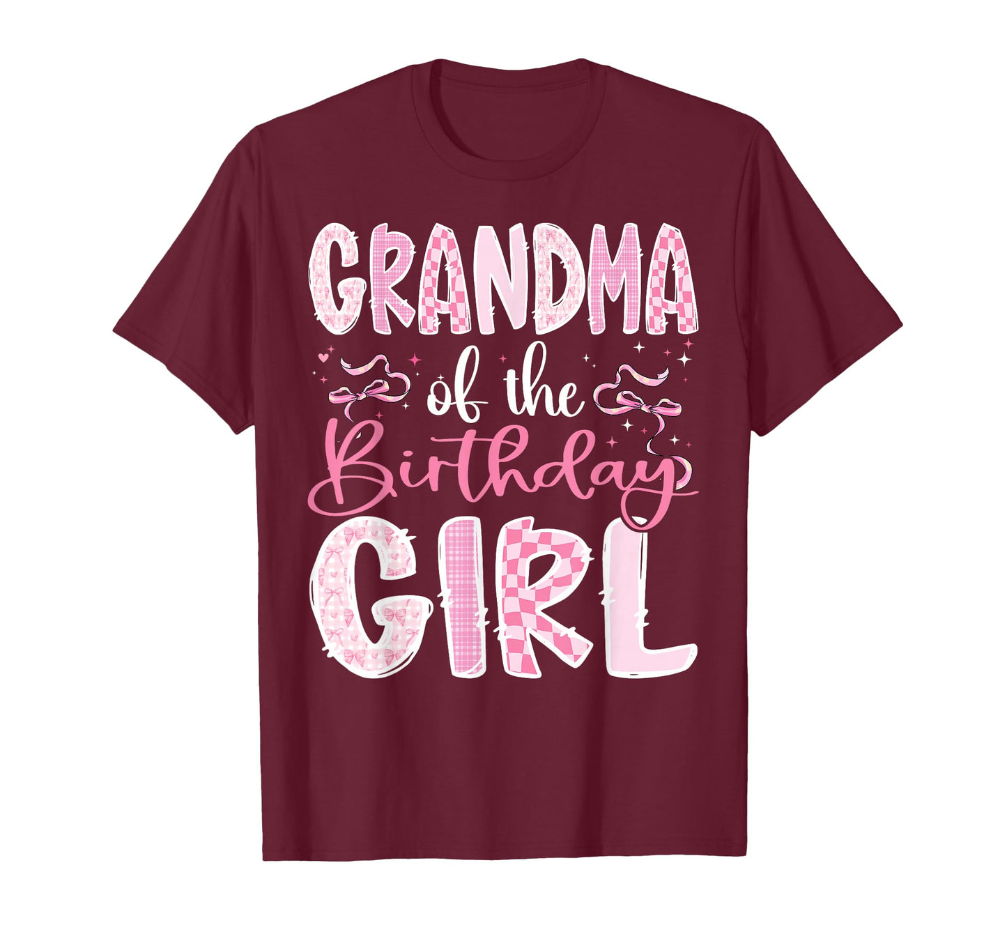 Grandma of The Birthday Girl Pink Coquette Bow Family T-Shirt