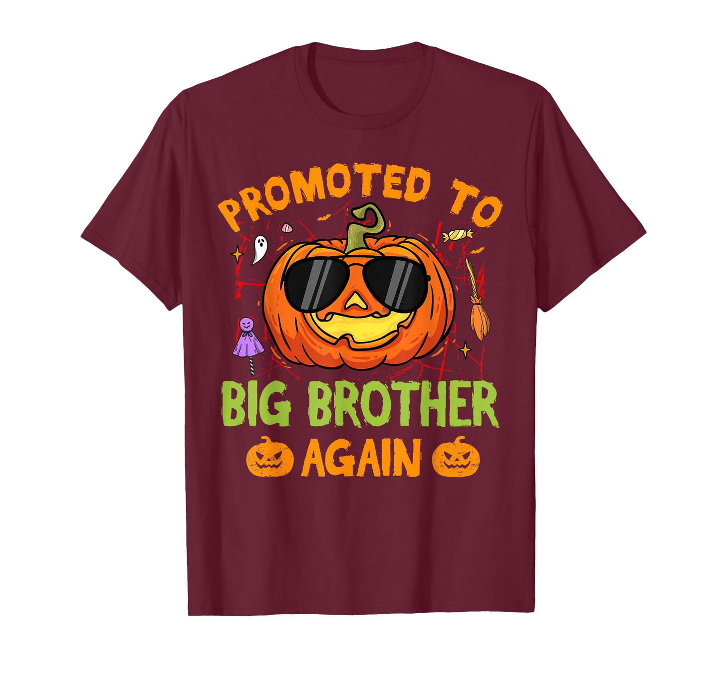 Promoted To Big Brother Again Halloween Pumpkin Family T-Shirt