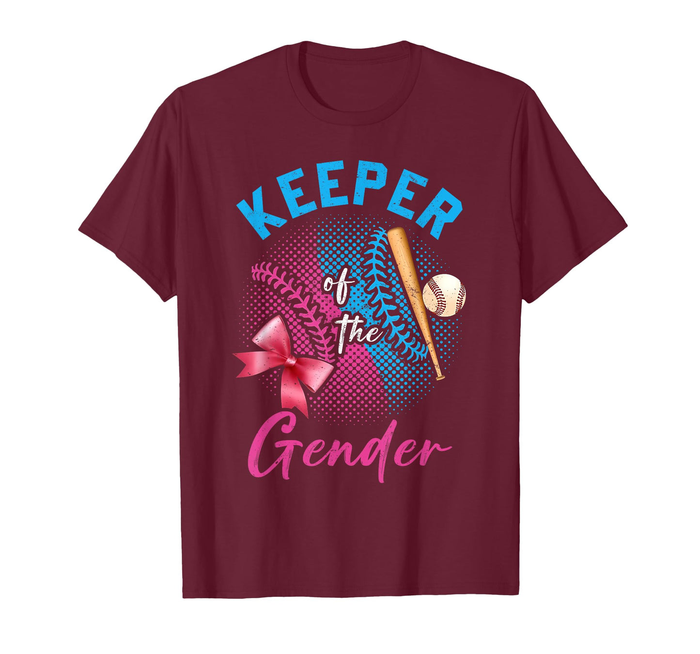 Keeper Of The Gender Baseball or Bows Gender Reveal Party T-Shirt